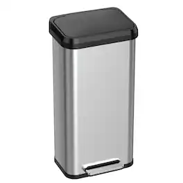 iTouchless - 20 Gallon SoftStep EXP Stainless Steel Step Pedal Kitchen Trash Can with AbsorbX Odor Filter - Silver