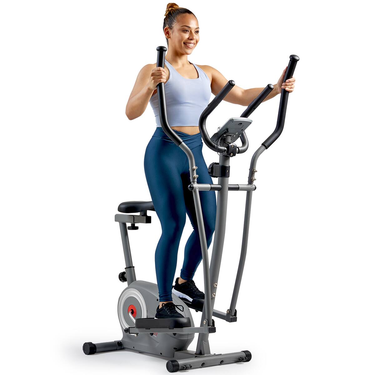 Angle. Sunny Health & Fitness - Smart Compact Sit and Stand Elliptical - Grey.