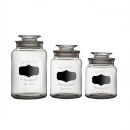 Style Setter - Chalkboard 3-Piece Set Glass Kitchen Canister