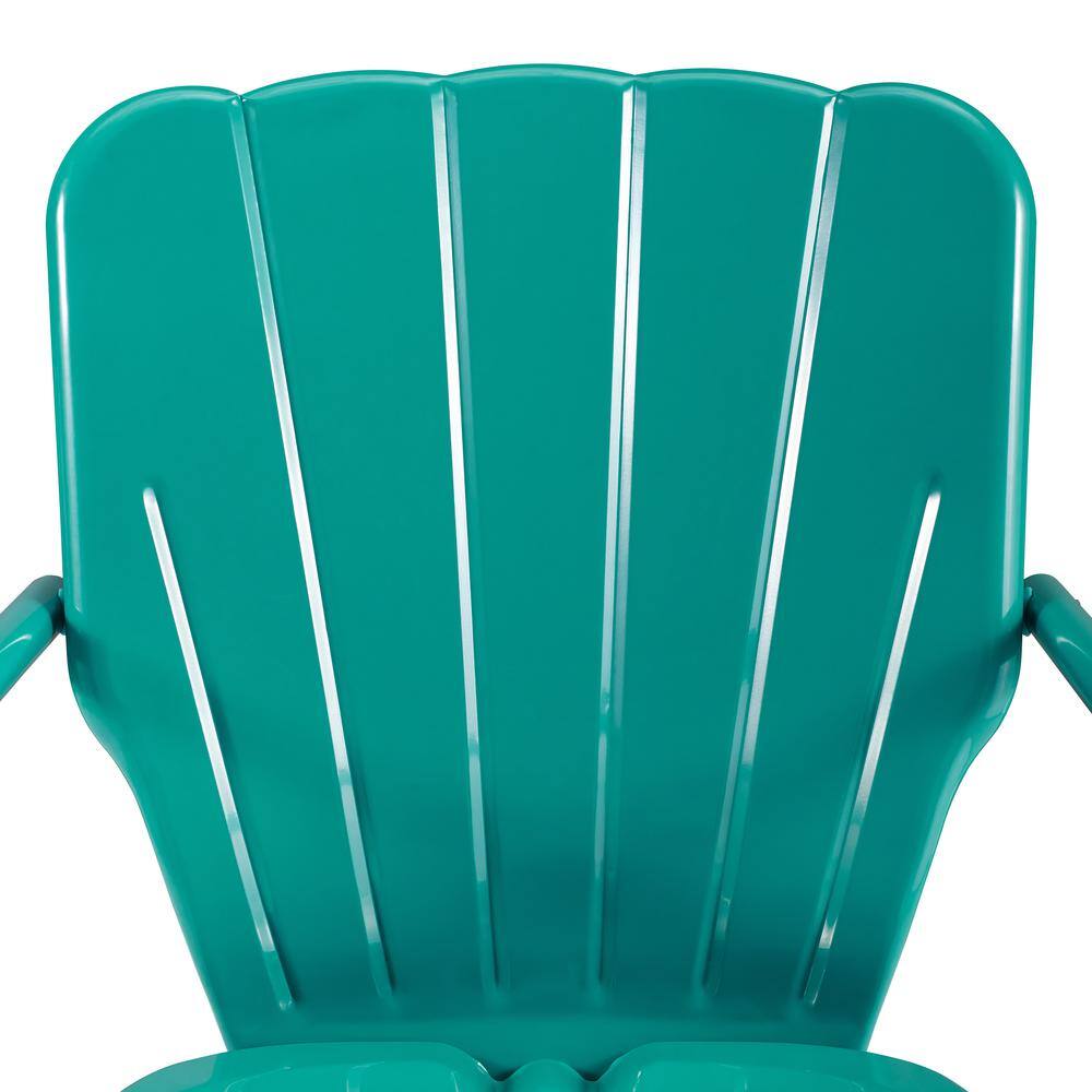 Alt View 6. Crosley Furniture - Ridgeland 3Pc Retro Outdoor Bistro Set - Bistro Table & 2 Chairs - Turquoise Gloss.