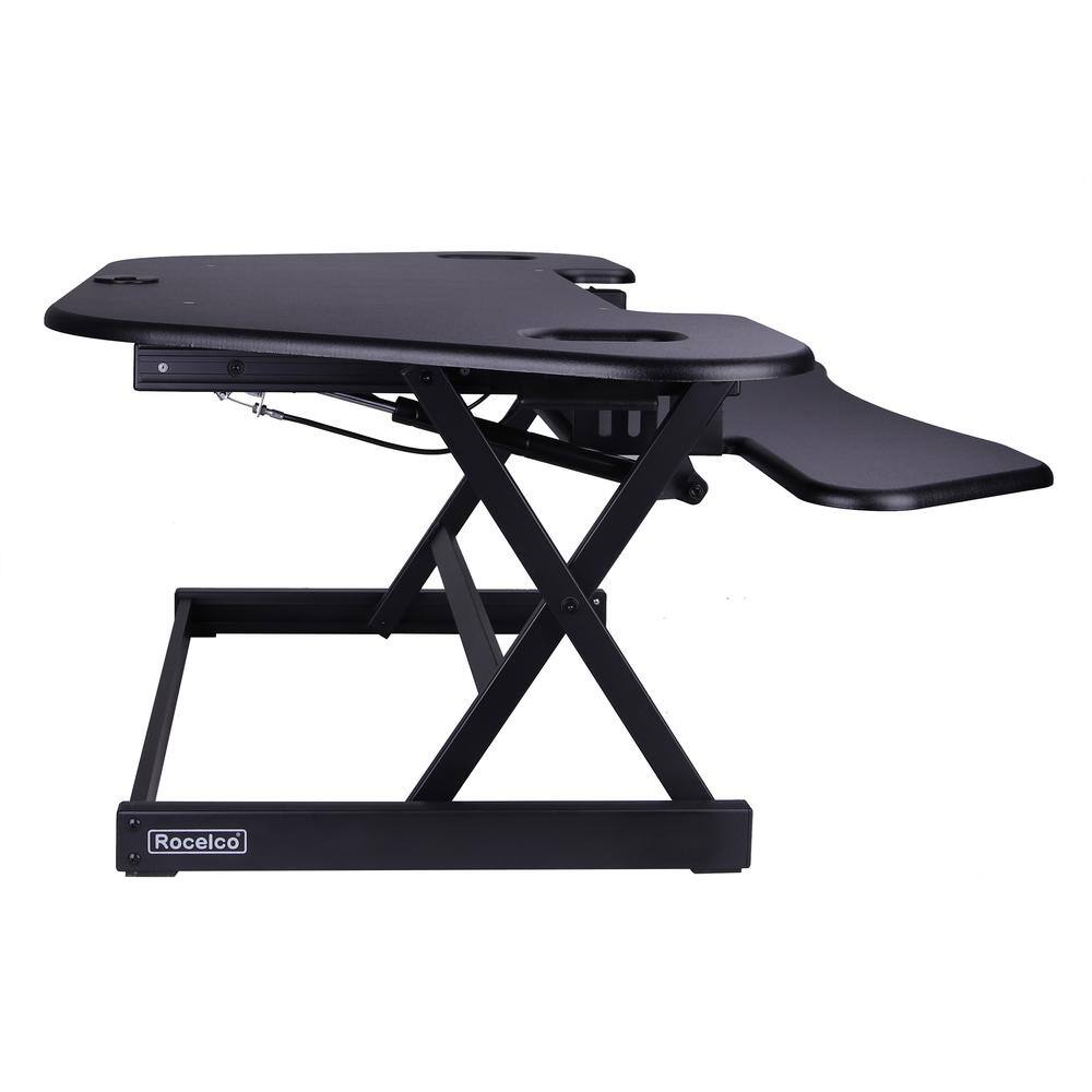 Angle. Rocelco - Rocelco 46" Height Adjustable Corner Standing Desk - Black.