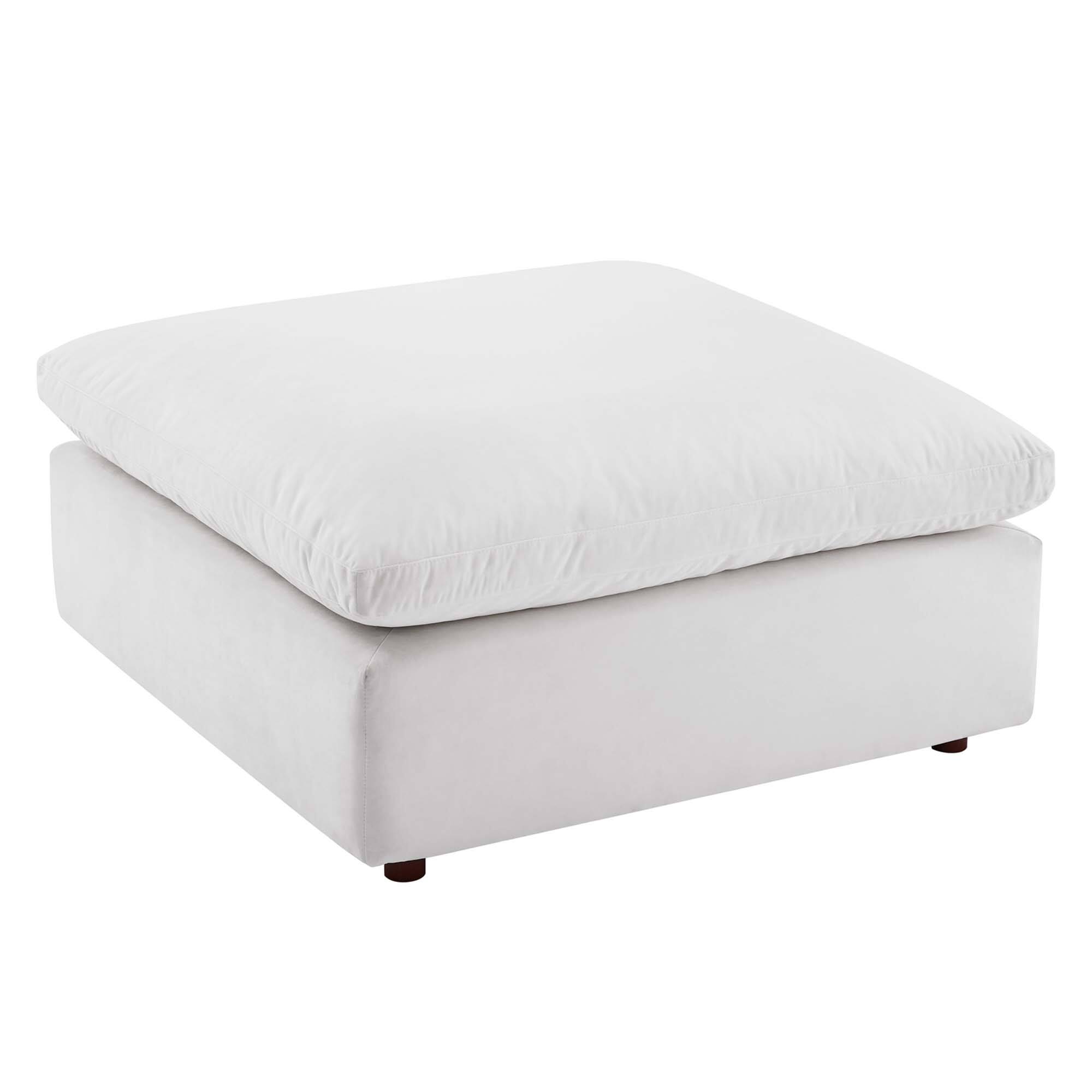 Alt View 1. Modway - Commix Down Filled Overstuffed Performance Velvet Ottoman by Modway - EEI-4365-WHI.