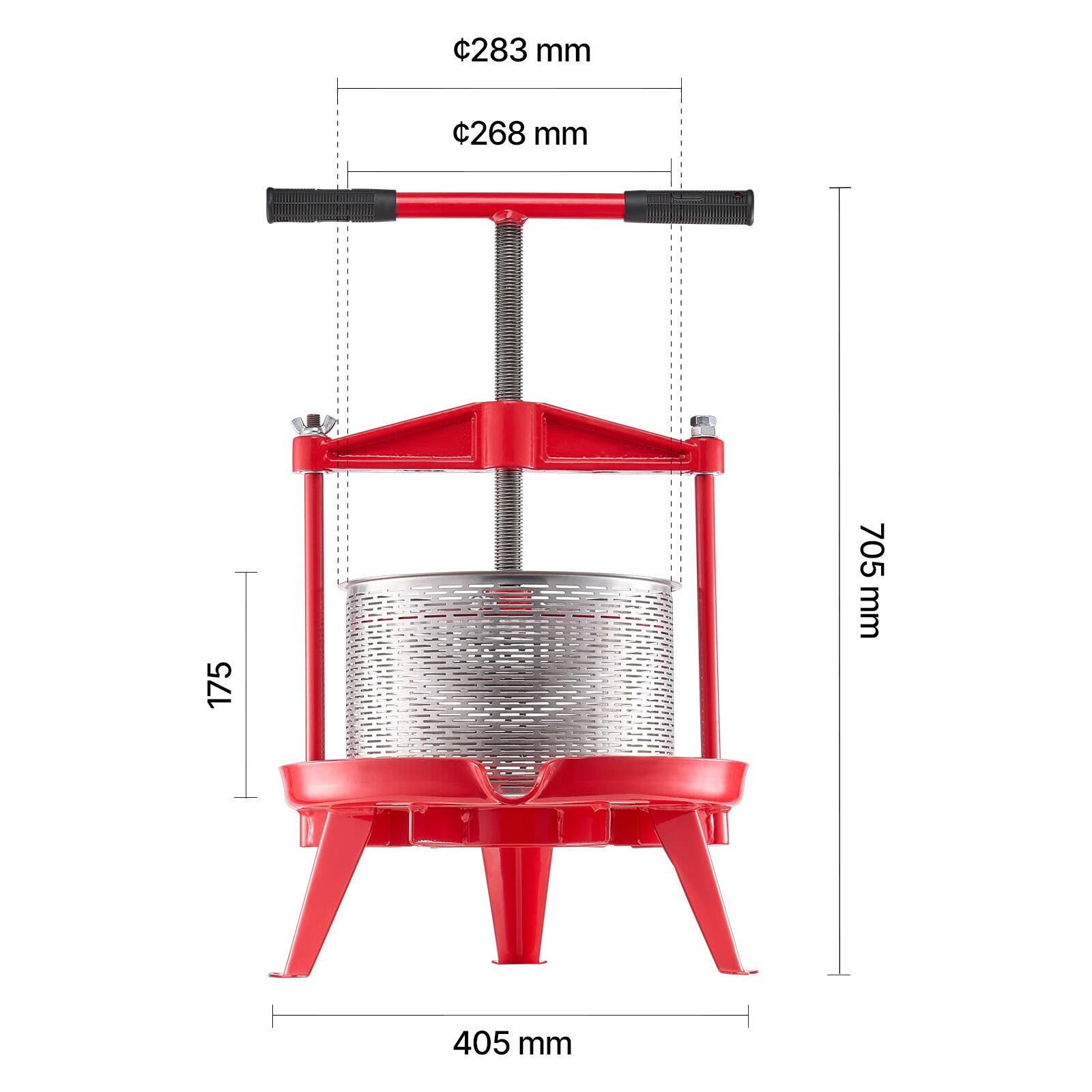 - Diameter: 283 mm
- Diameter: 268 mm
- Height: 505 mm
- Width: 405 mm
- Depth: 175 mm