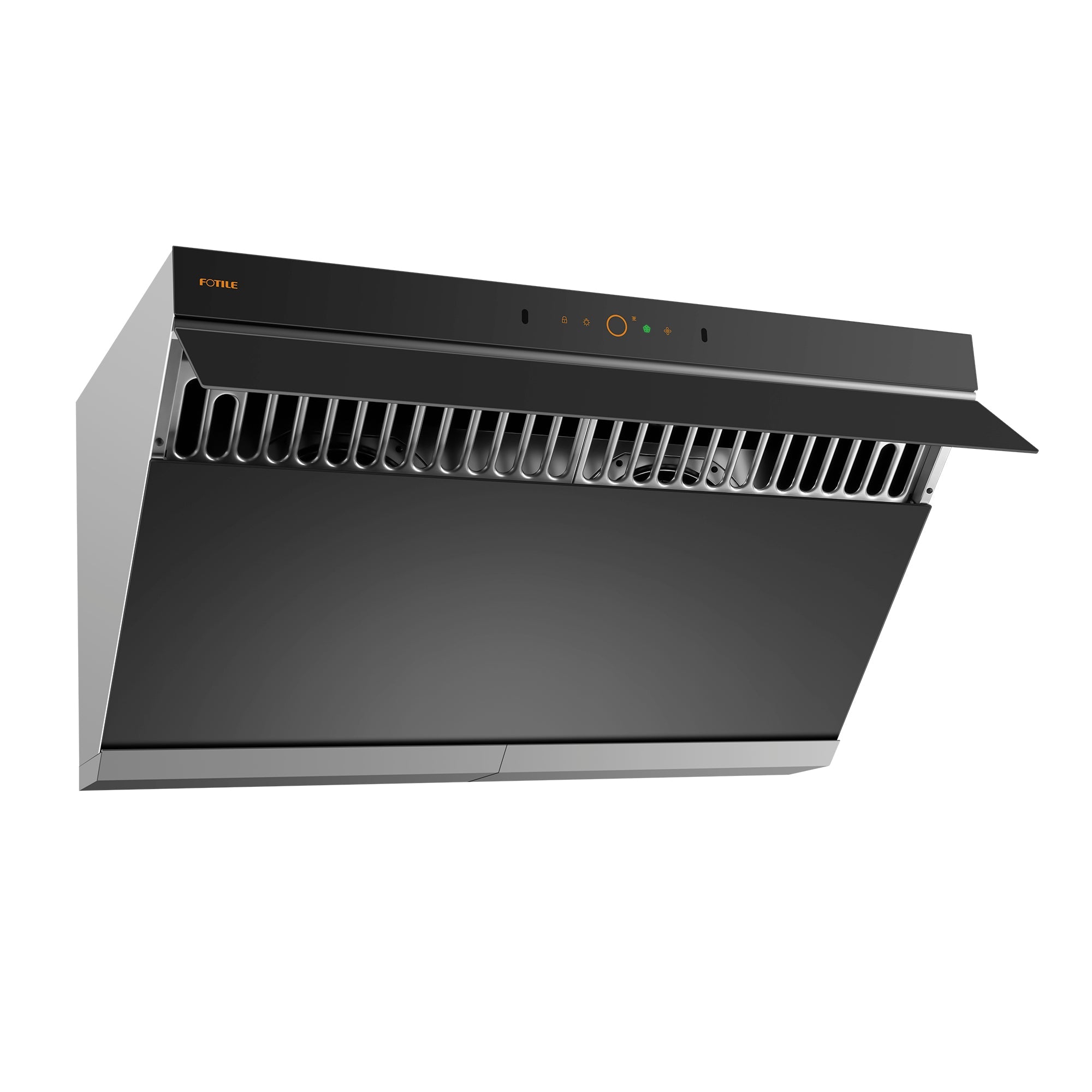 Left. FOTILE - FOTILE 36" 1100CFM Under Cabinet|Wall Mount Range Hood in Moonshawdow - Moonshadow Grey.