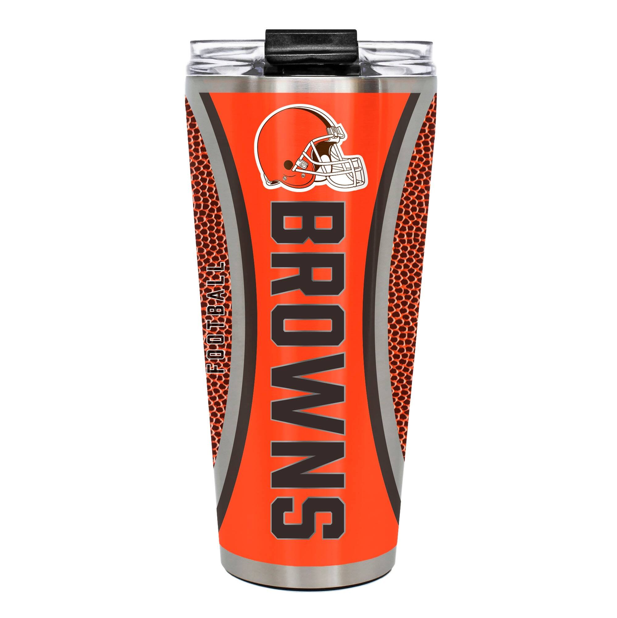 Great American Products - Cleveland Browns 32oz. Big Slim Game Ball Travel Tumbler - Brown