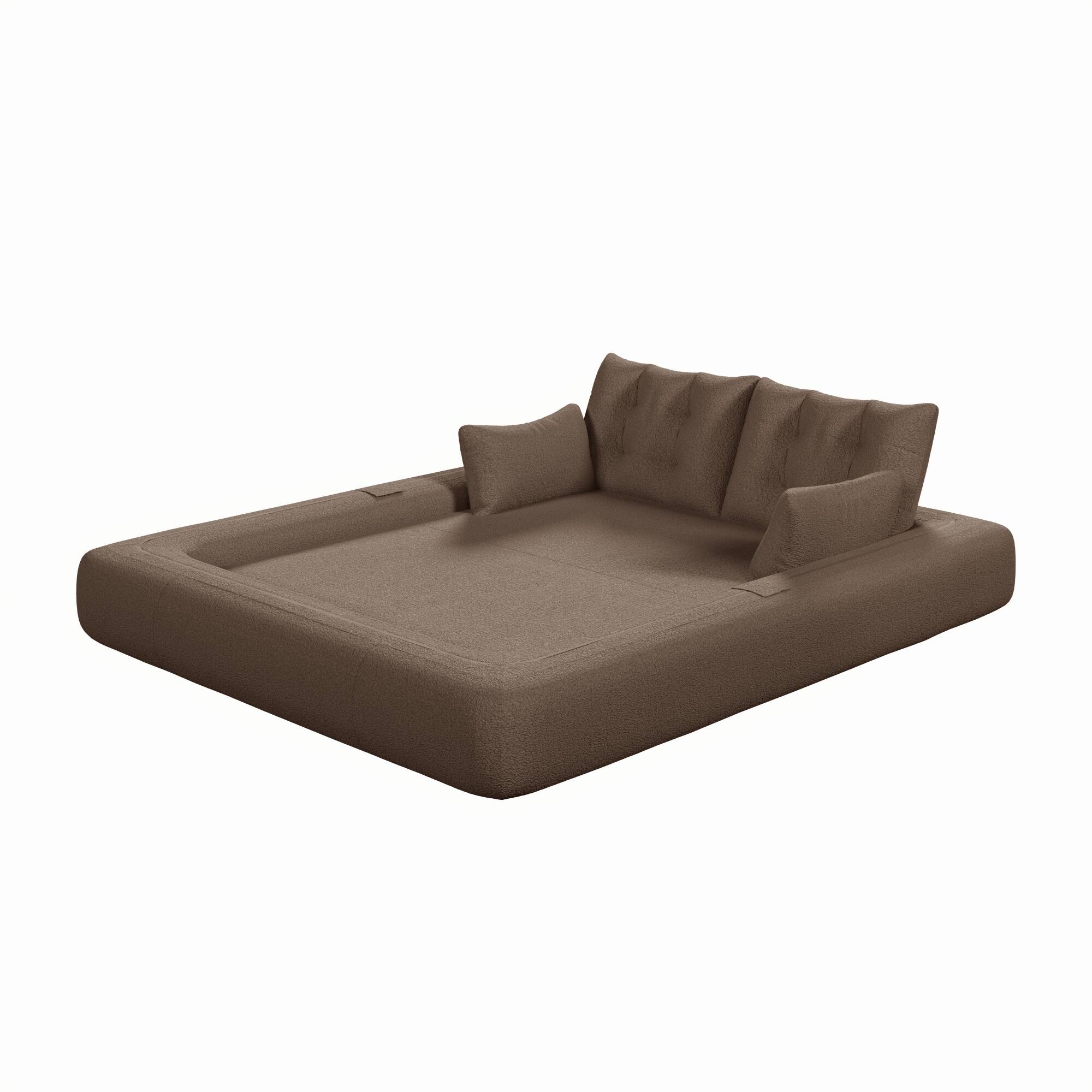 Alt View 9. GOODSILO - Multi-Functional Floor Sofa Bed | Versatile Seating & Sleeper with Removable Pillows for Modern Spaces - Brown.