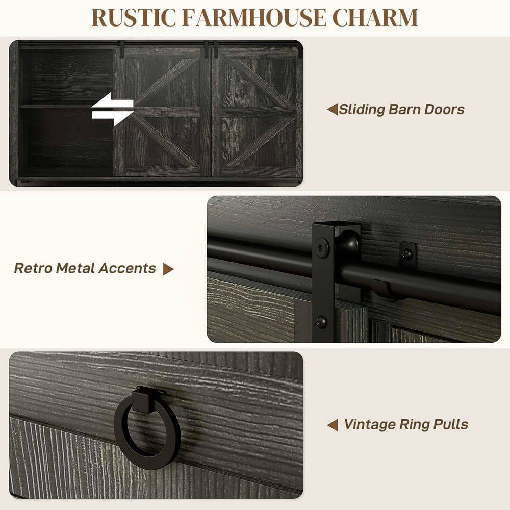 RUSTIC FARMHOUSE CHARM

- Sliding Barn Doors
- Retro Metal Accents
- Vintage Ring Pulls