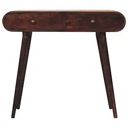 Artisan Furniture - Solid Wood California Walnut Curved Edge Console Table, 2 Drawer - Brown