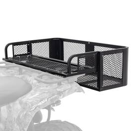 Titan Ramps - Universal ATV/UTV Rear Drop Cargo Basket Rack with 150 lb. Capacity - Black