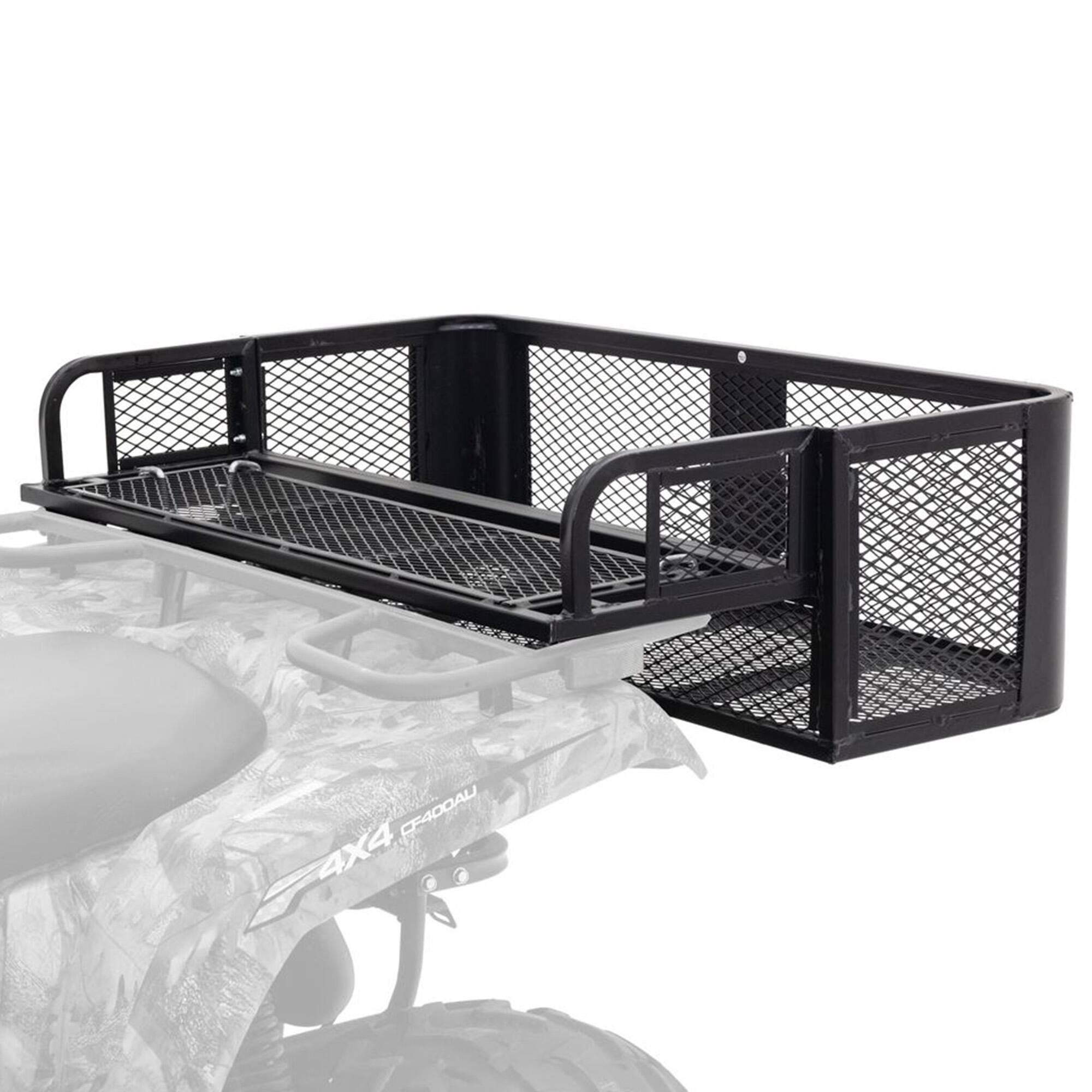 Titan Ramps - Universal ATV/UTV Rear Drop Cargo Basket Rack with 150 lb. Capacity - Black