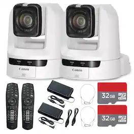Canon - CR-N300 4K NDI PTZ Camera with 20x Optical Zoom (Titanium White) (5157C001) + 32GB Card