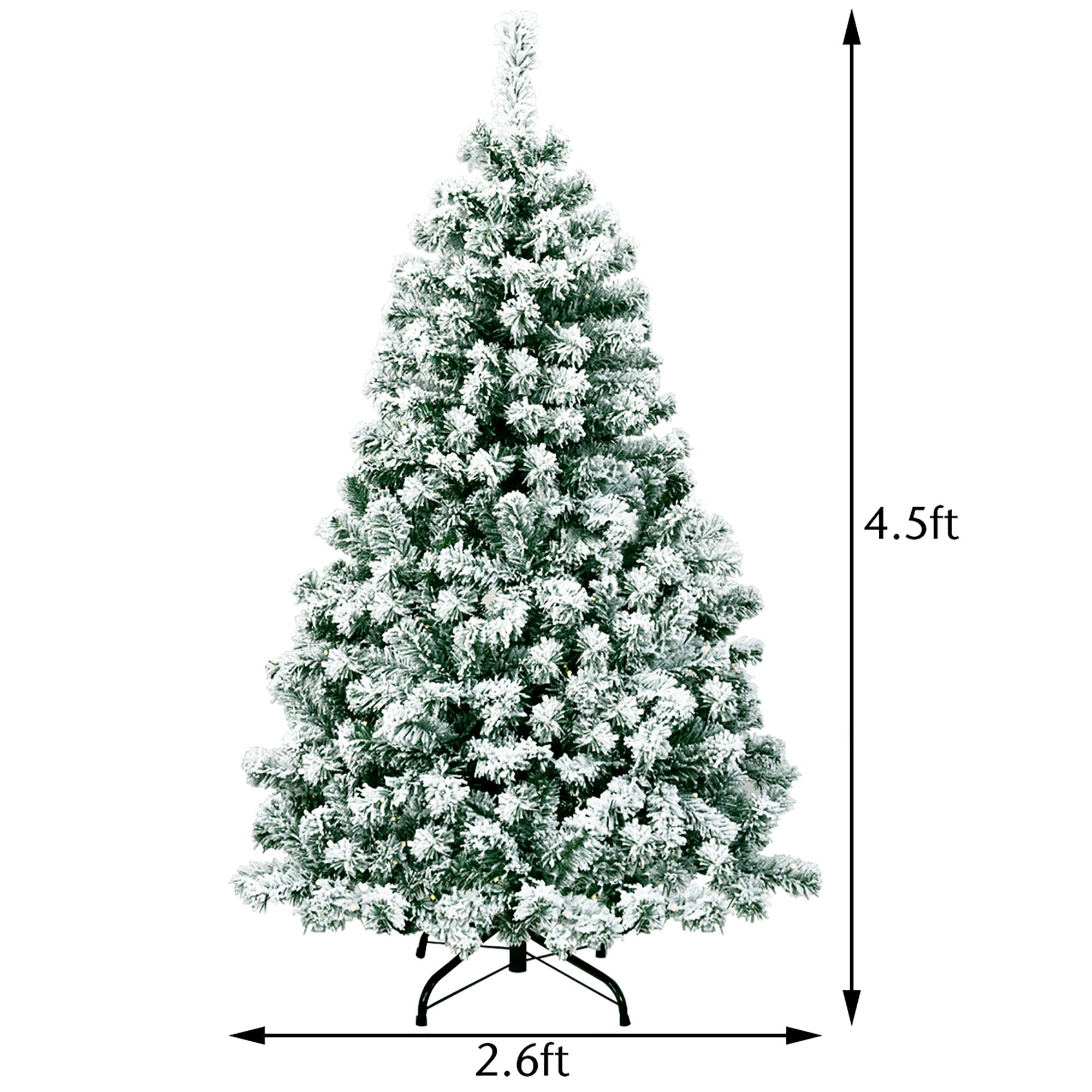 The text on the image reads "4.5ft 2.6ft." This indicates that the tree is 4.5 feet tall and the stand is 2.6 feet tall.