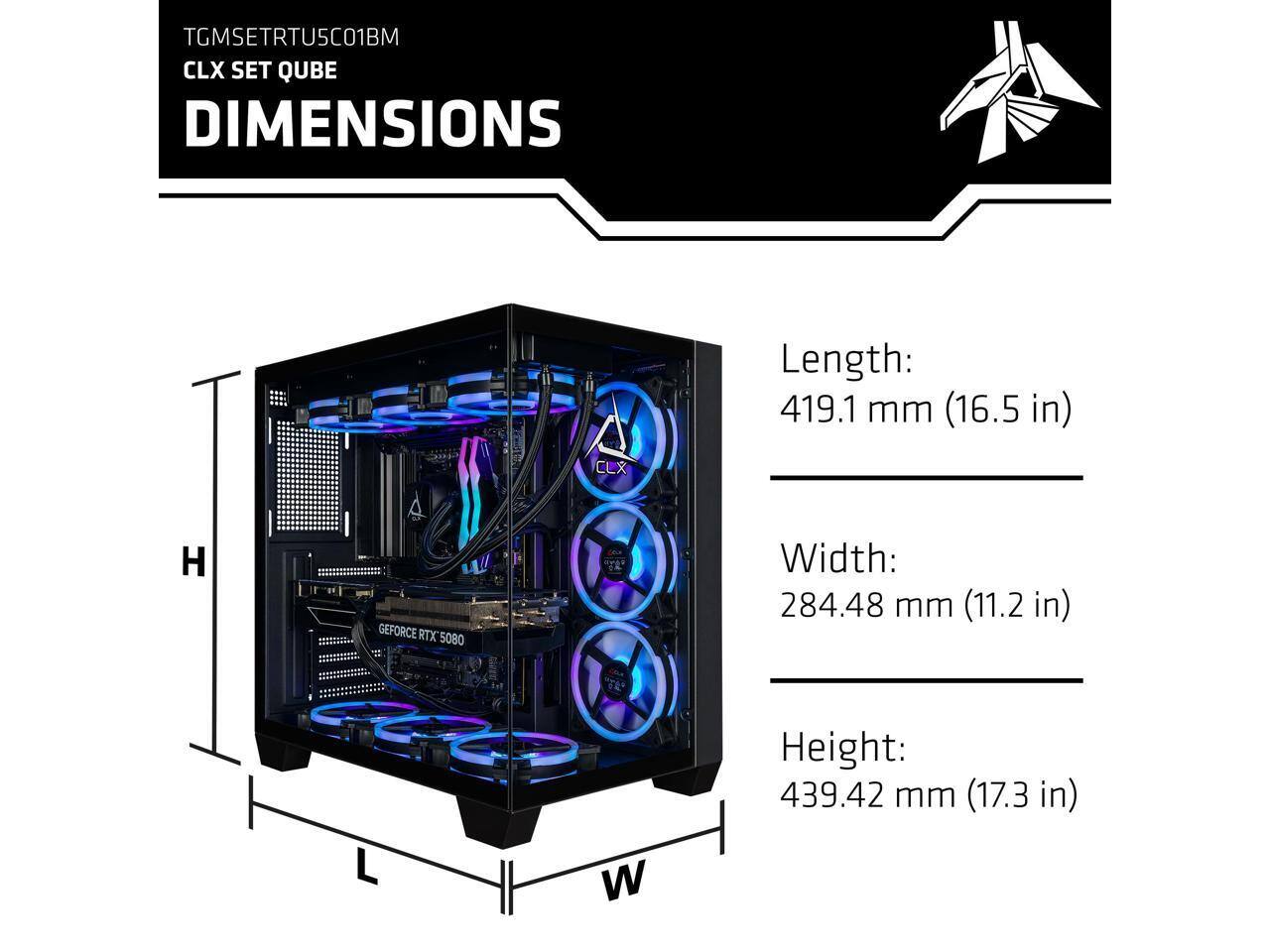 TGMSETRTU5C01BM CLX SET QUBE DIMENSIONS  
Length: 419.1 mm (16.5 in)  
Width: 284.48 mm (11.2 in)  
Height: 439.42 mm (17.3 in)