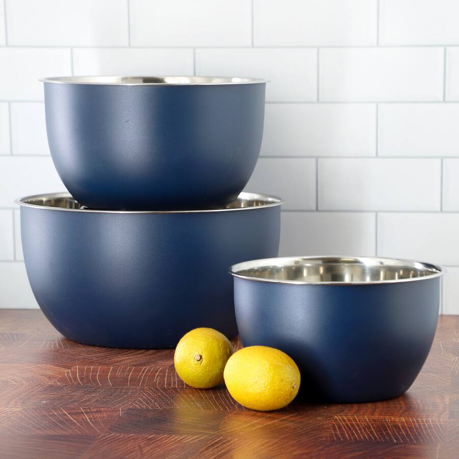 Oster Foxgate 3 Piece Stainless Steel All Purpose Mixing Bowl Set in ...