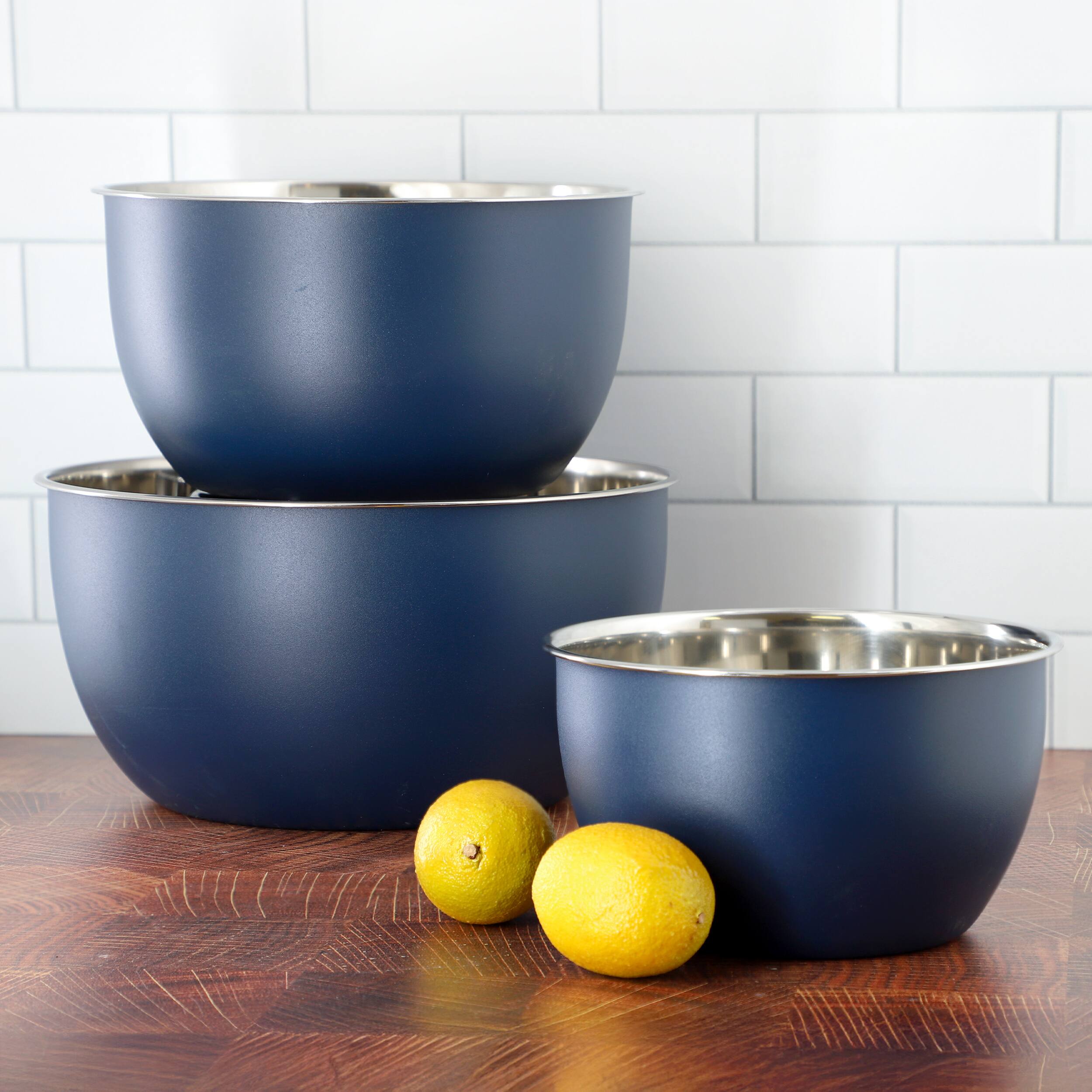 Oster Foxgate 3 Piece Stainless Steel All Purpose Mixing Bowl Set in ...
