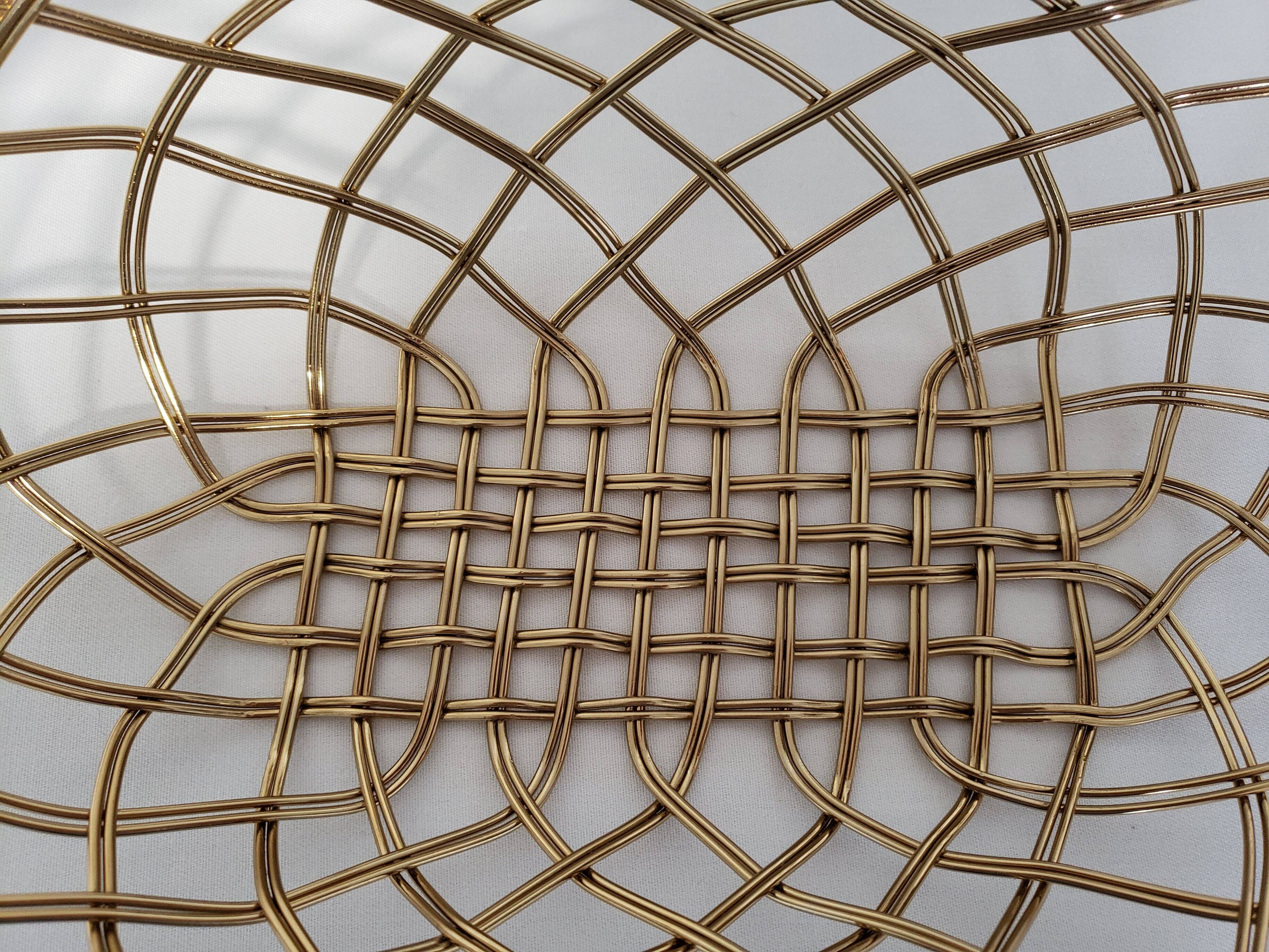 Alt View 1. Jiallo - Gold Metallic Oval basket 16 x 8.25" - Gold.