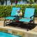 Alt View 1. Costway - Costway 2 Person Outdoor Patio Double Glider Chair Loveseat Rocking - Turquoise.