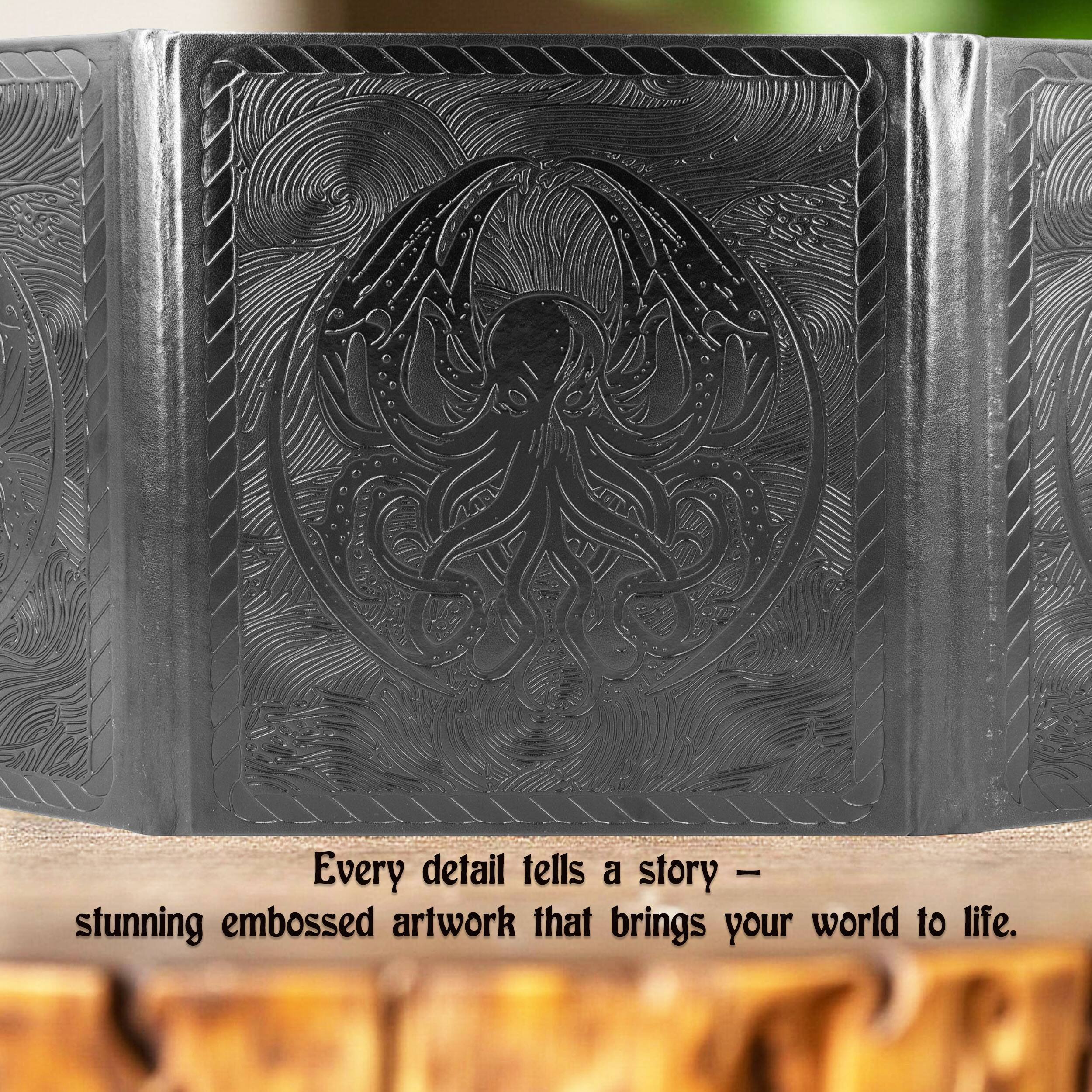 Every detail tells a story — stunning embossed artwork that brings your world to life.