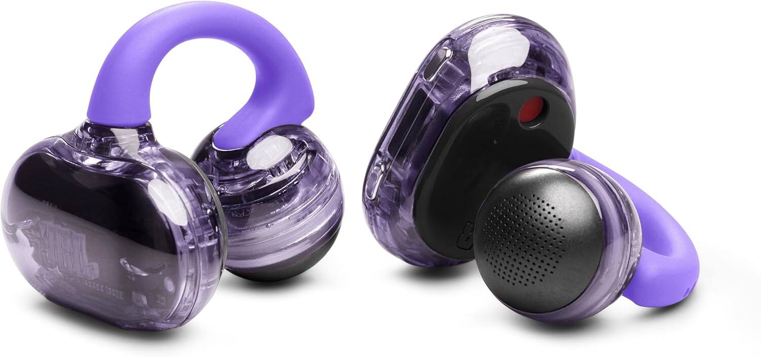Alt View 3. JBL - Soundgear Clips Open-Ear Wireless Headphones with Case - Purple.