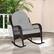 Angle. Costway - Patio Wicker Rocking Chair with Seat Back Cushions & Lumbar Pillow Porch - Mix Brown + Gray.