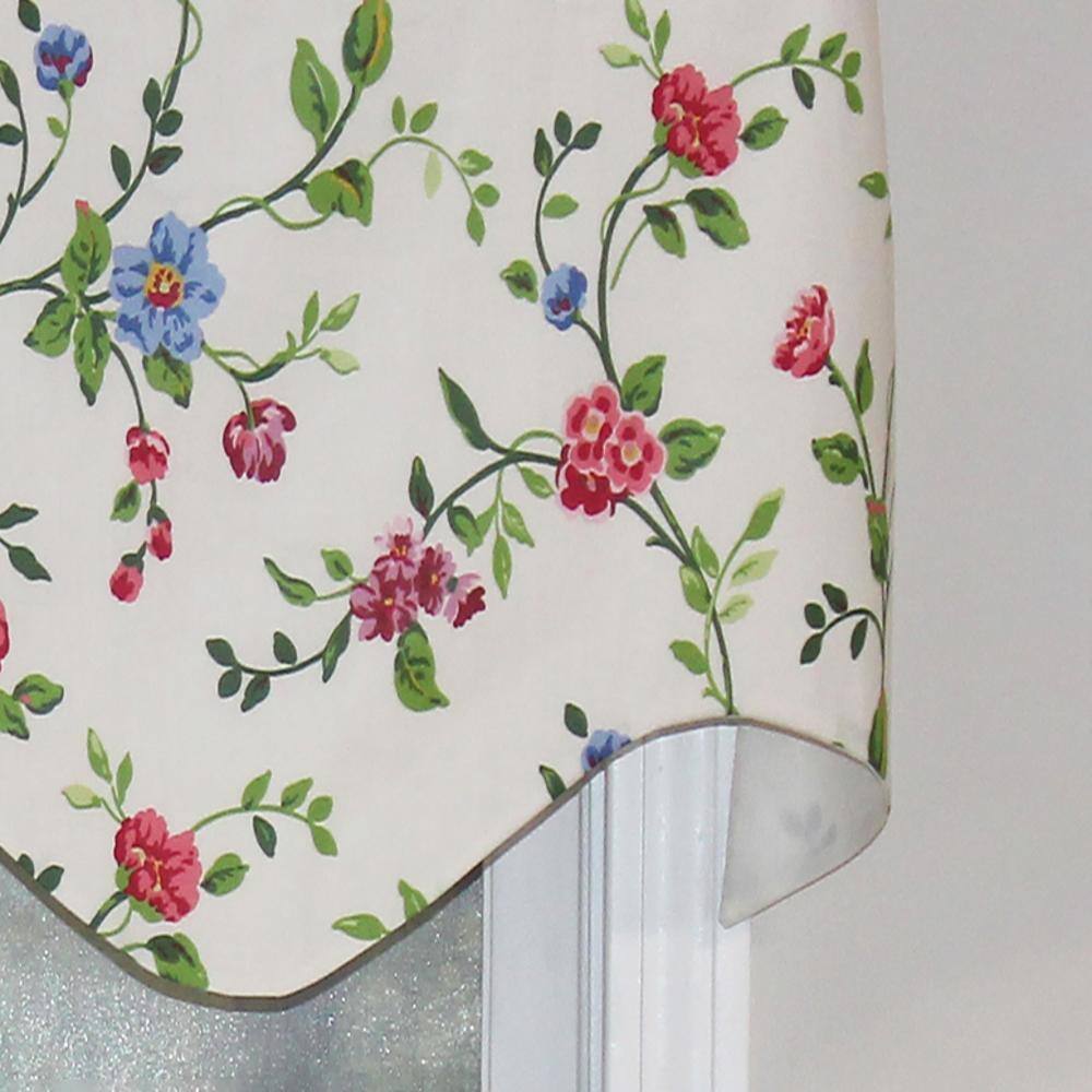 Left. RLF Home - RLF Home English Ivy Regal Style 3" Rod Pocket Valance 50" x 17" Spring - Spring.
