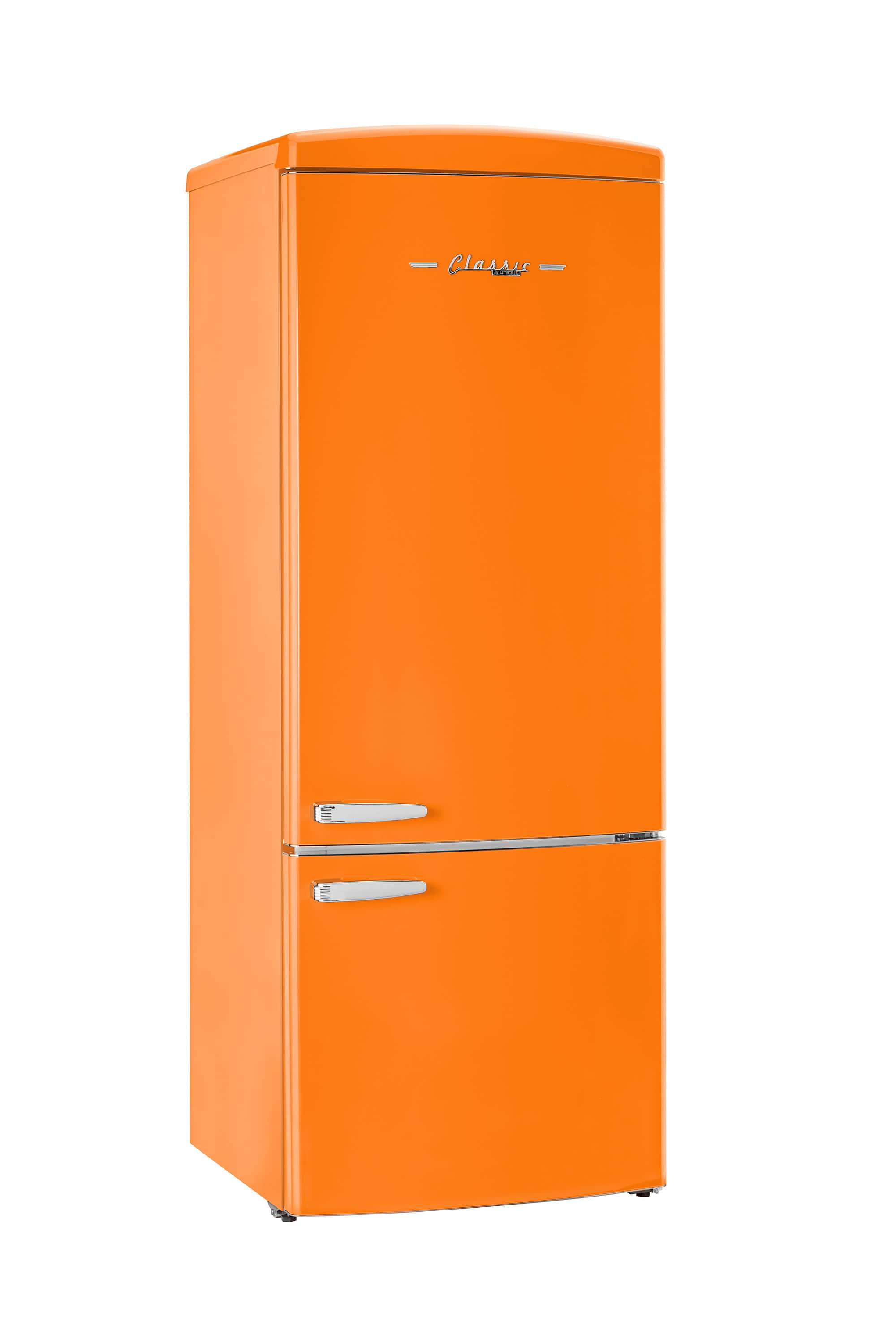 Front. Unique Appliances - Classic Retro 16.7 cu.ft Bottom Freezer Counter Depth Refrigerator - Creamsicle Orange.