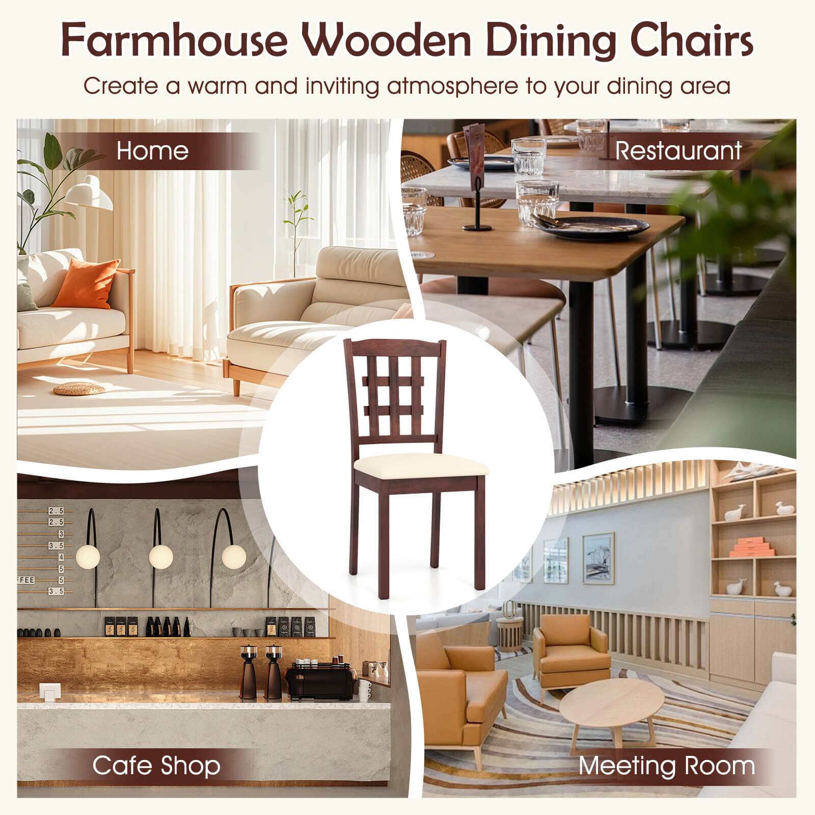 Farmhouse Wooden Dining Chairs Create a warm and inviting atmosphere to your dining area

Home
Restaurant
Cafe Shop
Meeting Room