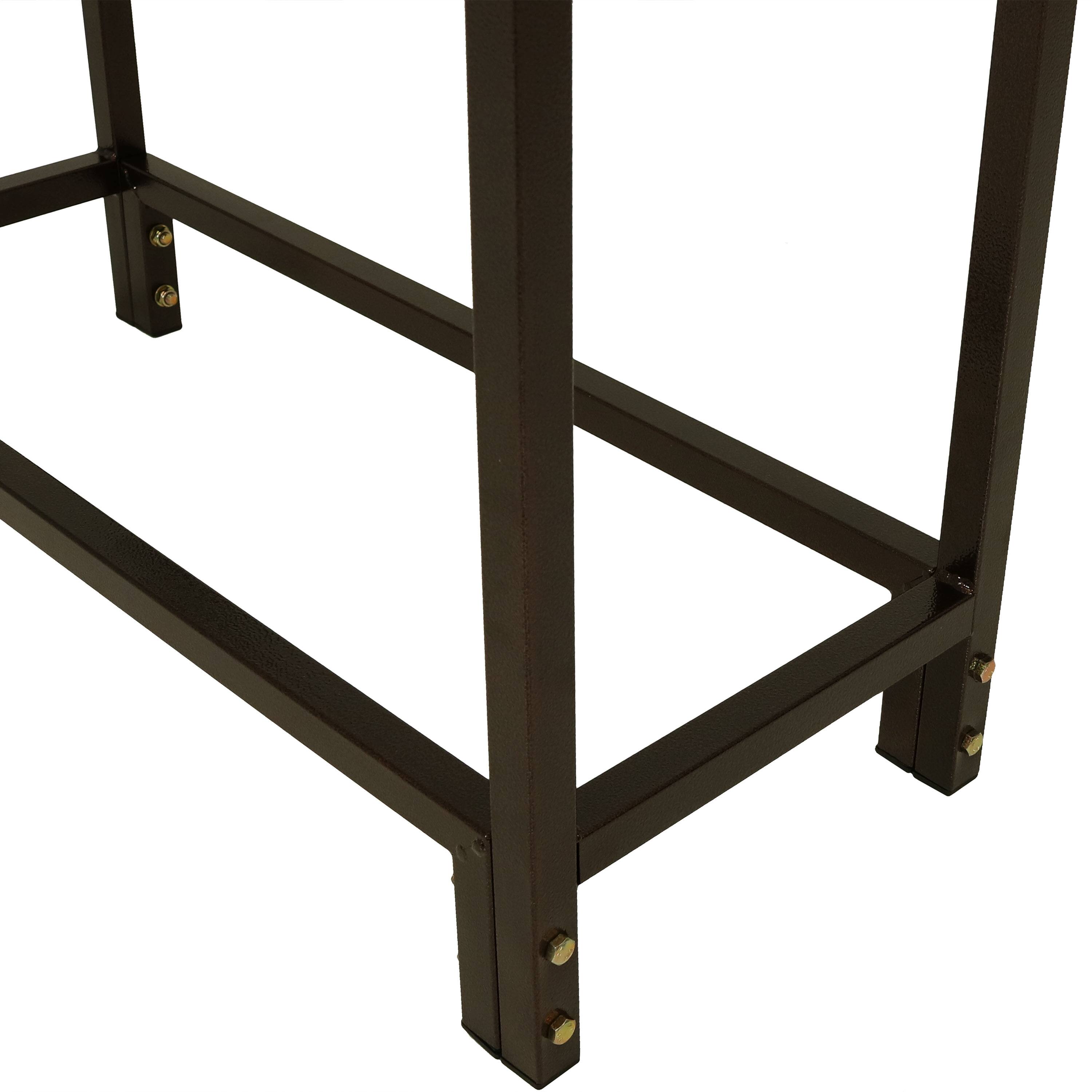 Alt View 8. Sunnydaze - 30 in Steel Firewood Log Rack with Fireplace Tool Hooks - Bronze.