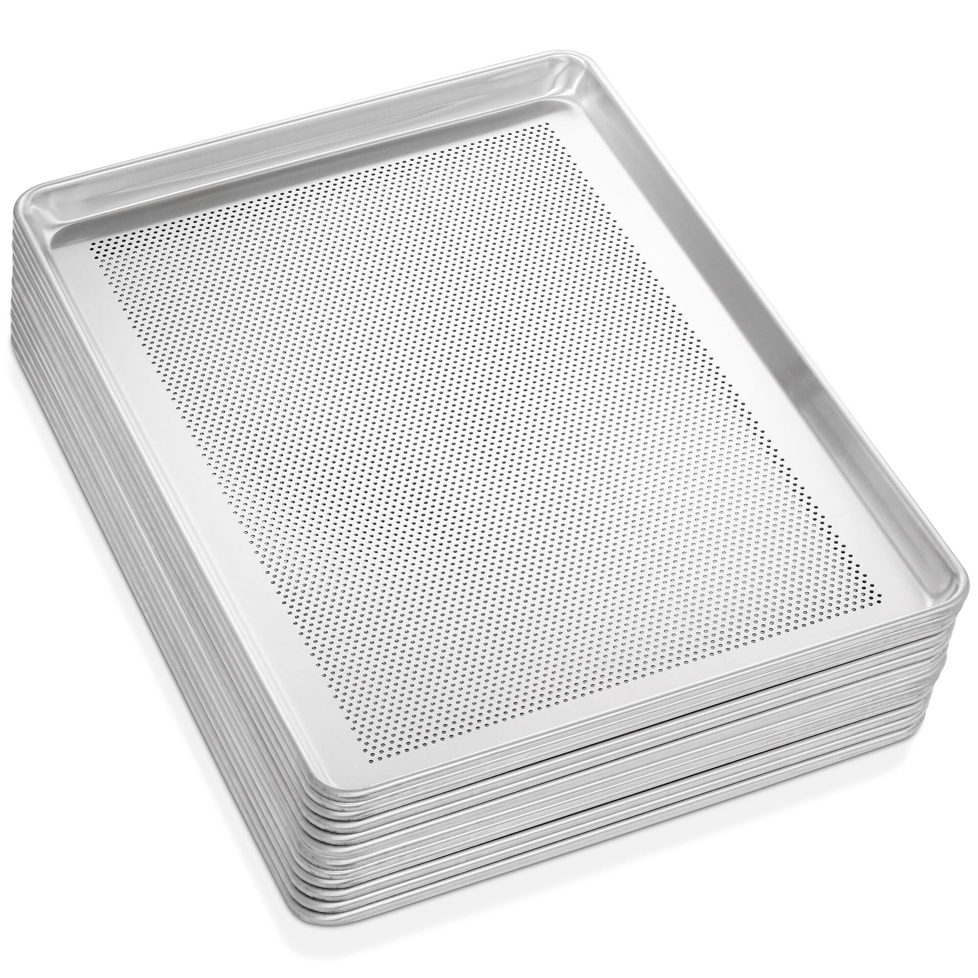 Alt View 3. GRIDMANN - 18 x 26-in 12pk - Commercial Aluminum Perforated Baking Sheets - Silver.