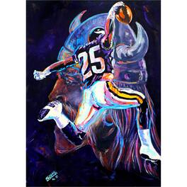 Deacon Jones Foundation - Minnesota Vikings "Spirit of the Norsemen" Fine Art Canvas Print 24" x 36" by Artist Edgar Brown - Multicolor