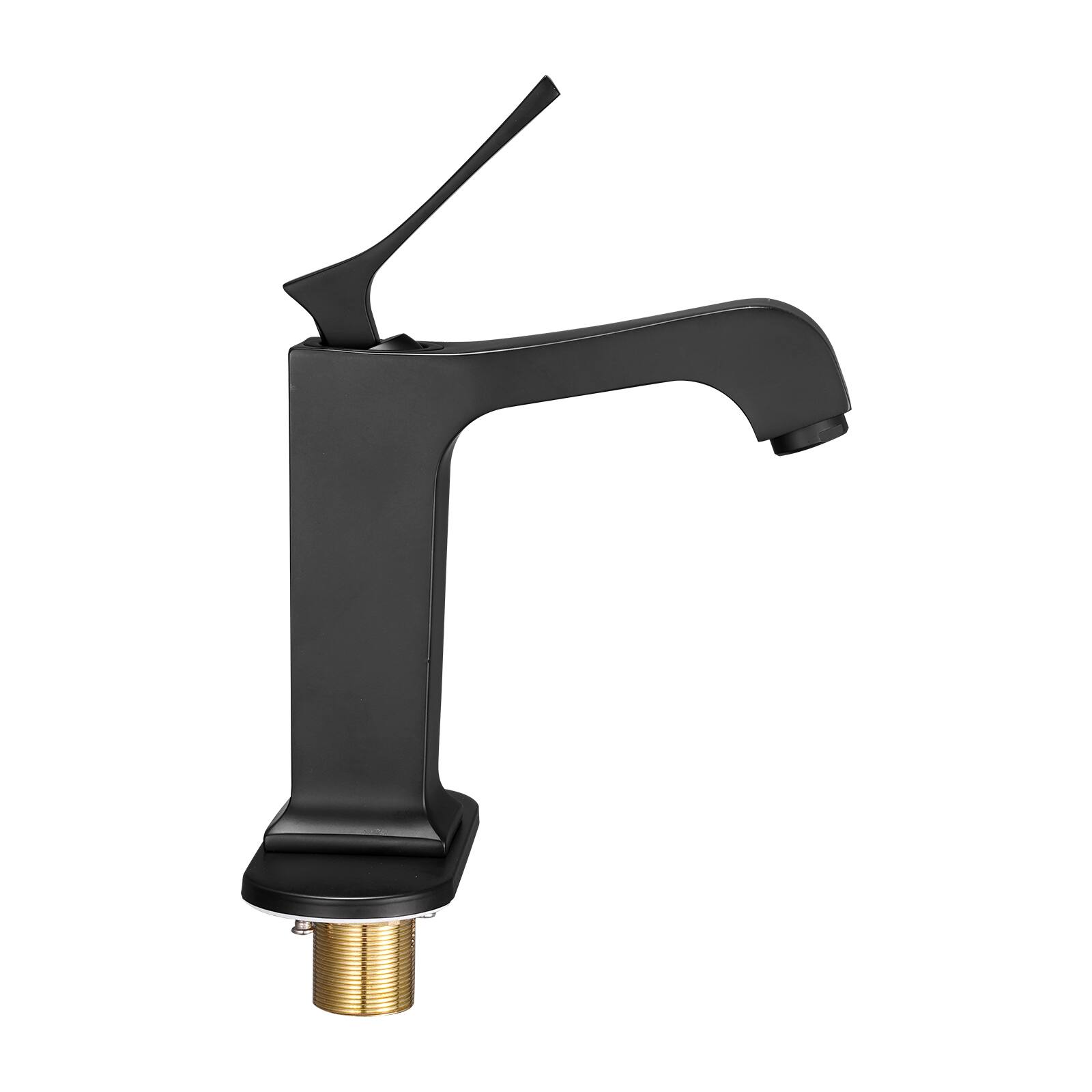 Alt View 5. VEVOR - Single Handle Sink Faucet, Matte Black Finish Faucet Kitchen Sink, Kitchen Water Faucets with Push-Button Drain - Black.