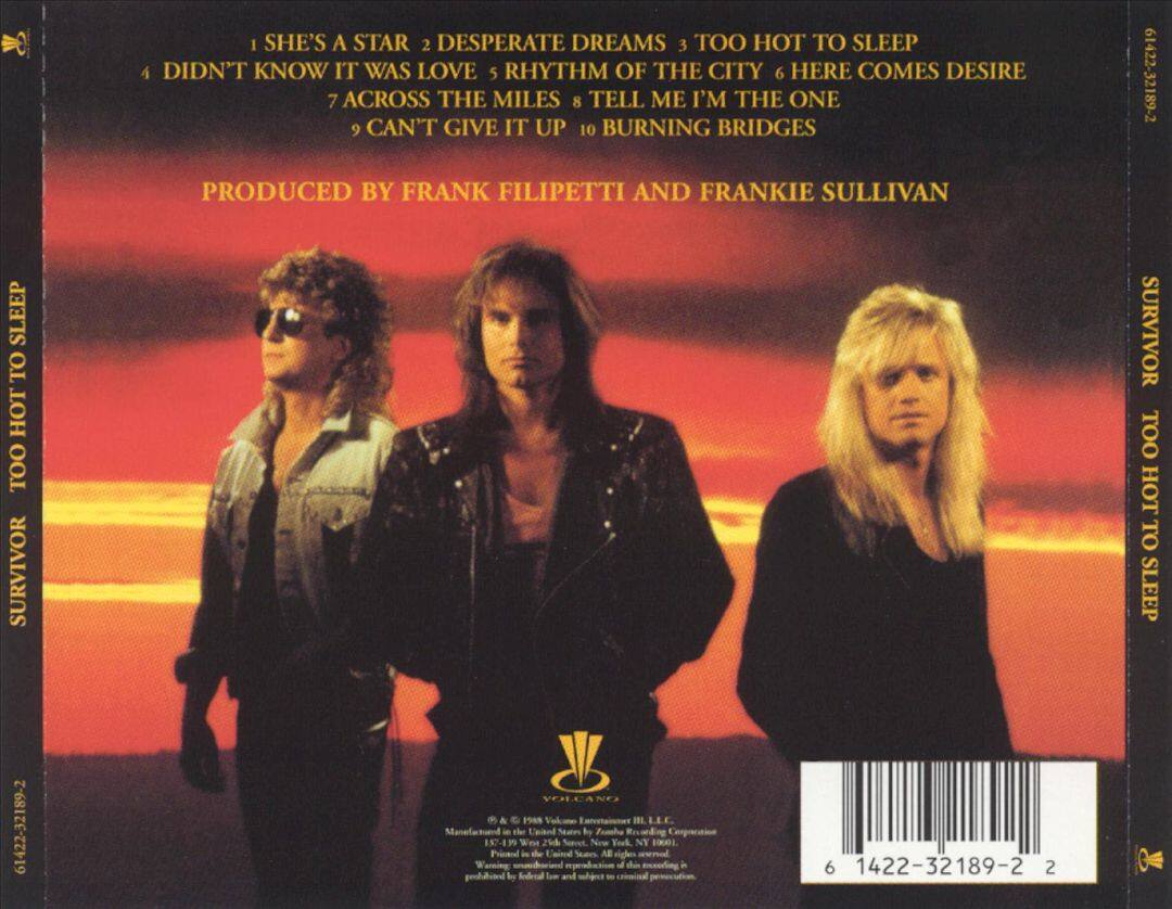 Back. Too Hot to Sleep [CD].