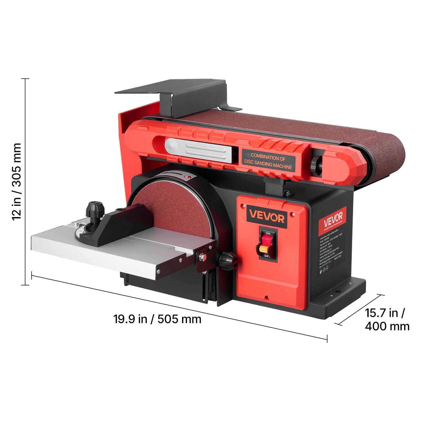 mm 305 12 in / 305 in 12  
DISC COMBINATION OF SANDING MACHINE VEVOR 0% OF  
VEVOR 804  
19.9 in /505 mm  
15.7 in/ 400 mm