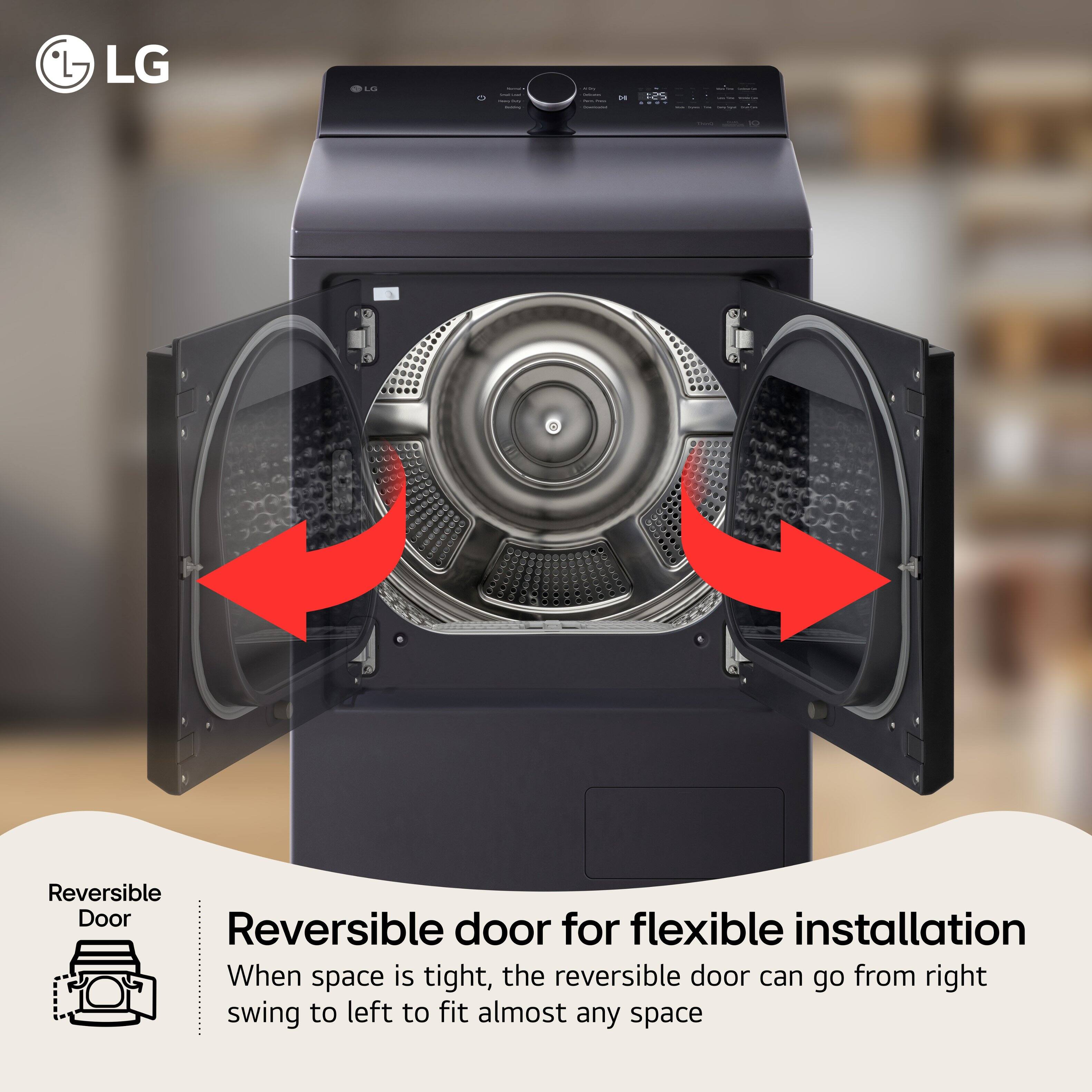 LG

- | - - -
- | - -
DE
:25 .

casing

Reversible Door
Reversible door for flexible installation
When space is tight, the reversible door can go from right swing to left to fit almost any space