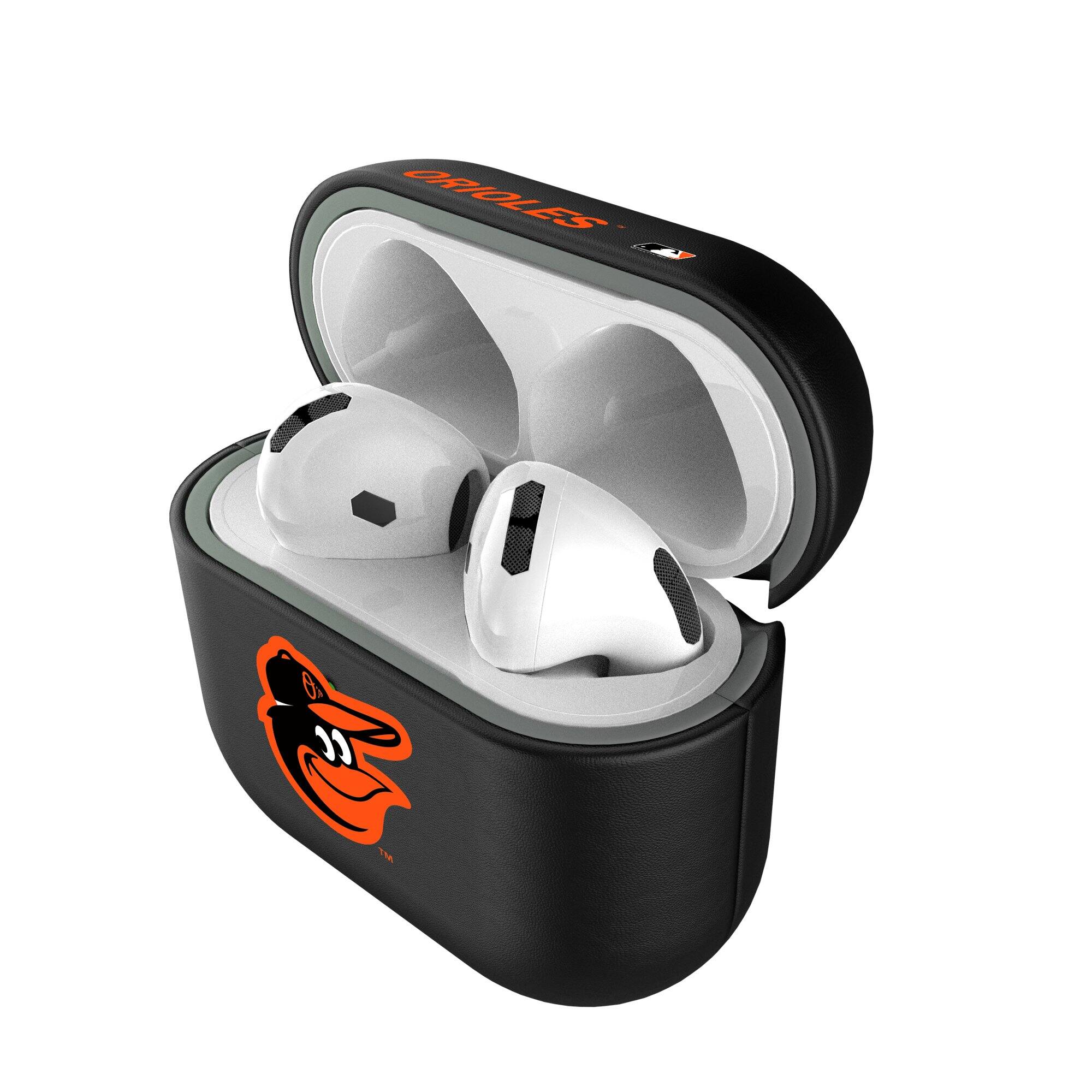 Alt View 3. Keyscaper - Baltimore Orioles Baltimore Orioles Insignia AirPods 4th Generation Case Cover - No Size - Black.