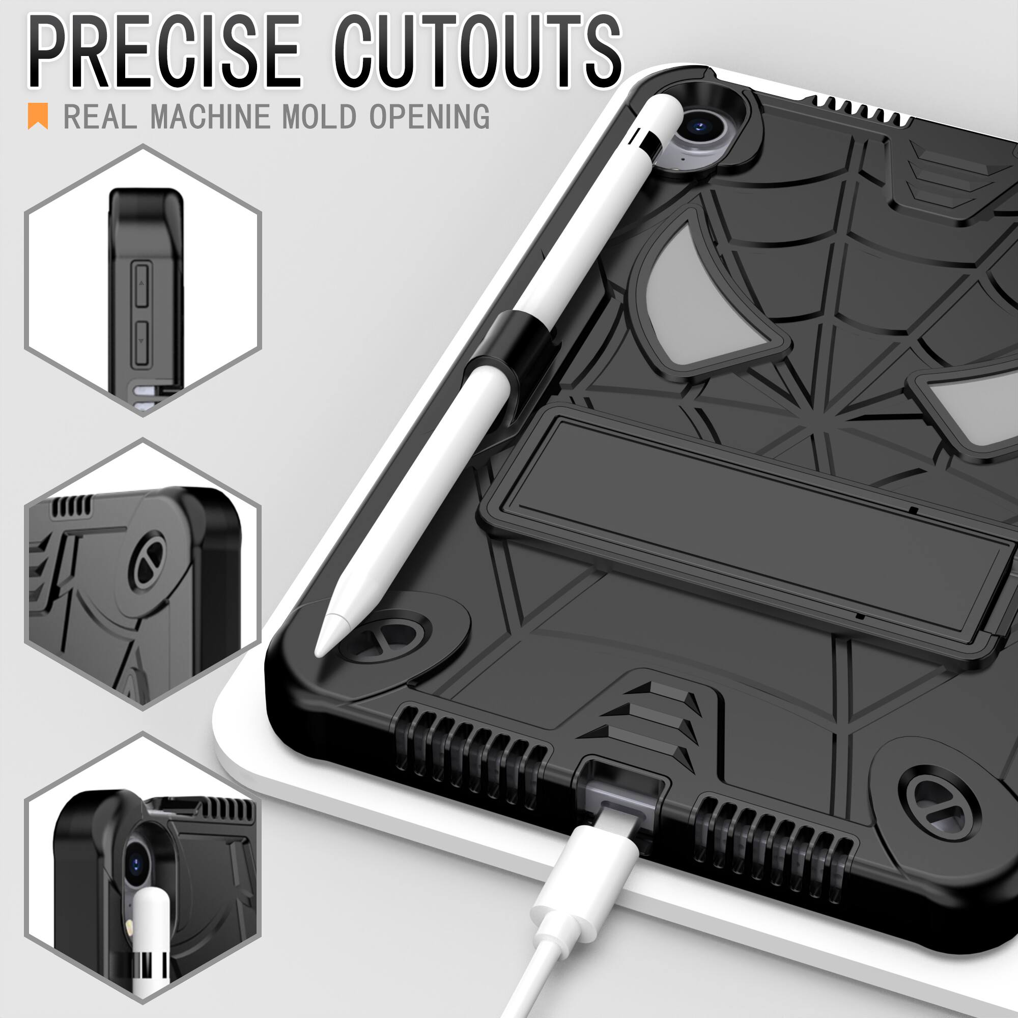 PRECISE CUTOUTS  
REAL MACHINE MOLD OPENING