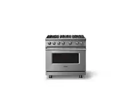Viking - 36"W. Pro5S 5.1 Cu. Ft. Freestanding Self-Clean Sealed 6 Burner LP Gas Convection Range - Stainless Steel - Stainless Steel