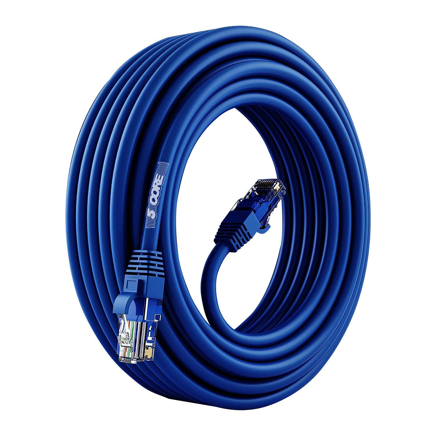 5 CORE - 5Core Cat 6 Ethernet Cable Long Computer Internet Cables WiFi RJ45 Cord for Gaming - Blue