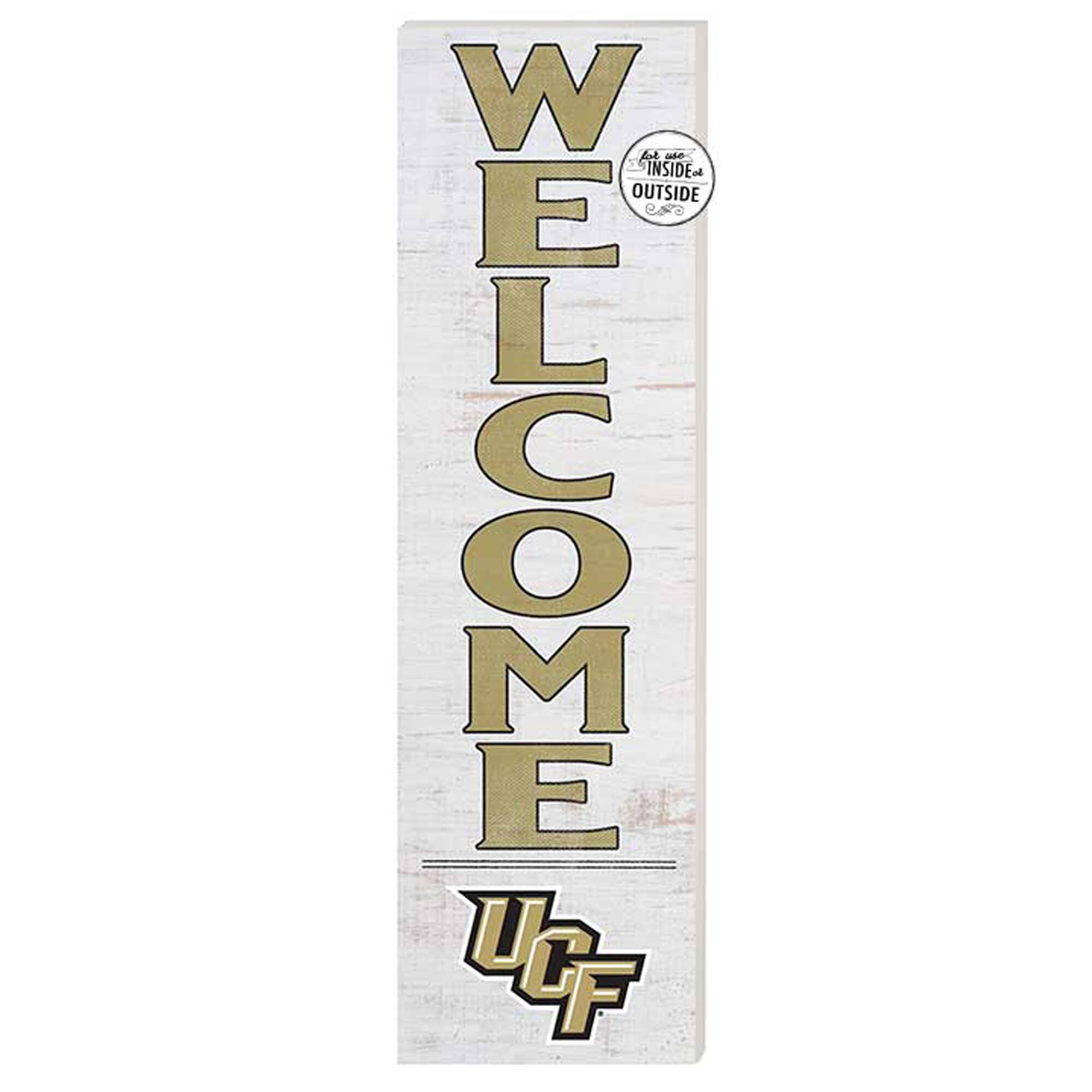 White UCF Knights 10'' x 35'' Indoor/Outdoor Welcome Sign