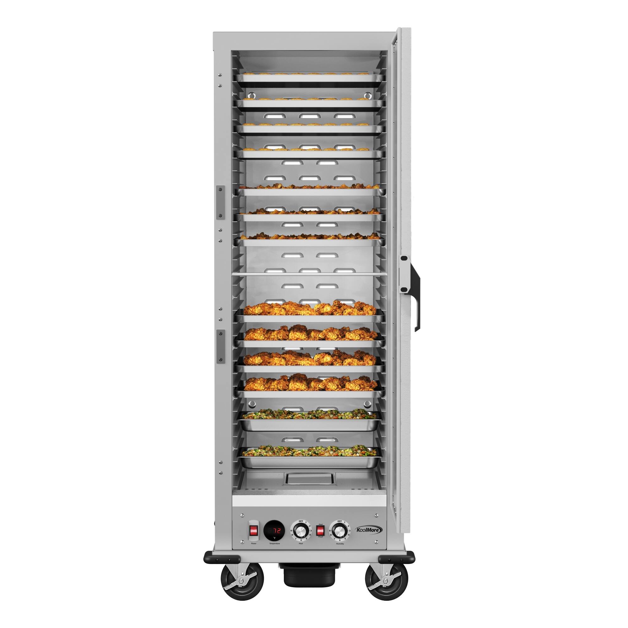 Angle. Koolmore - 33 in. Commercial Insulated Heated Holding/Proofing Cabinet with 35-Pan Capacity and Solid Door in Silver KM-CHP36-SISS - Silver.