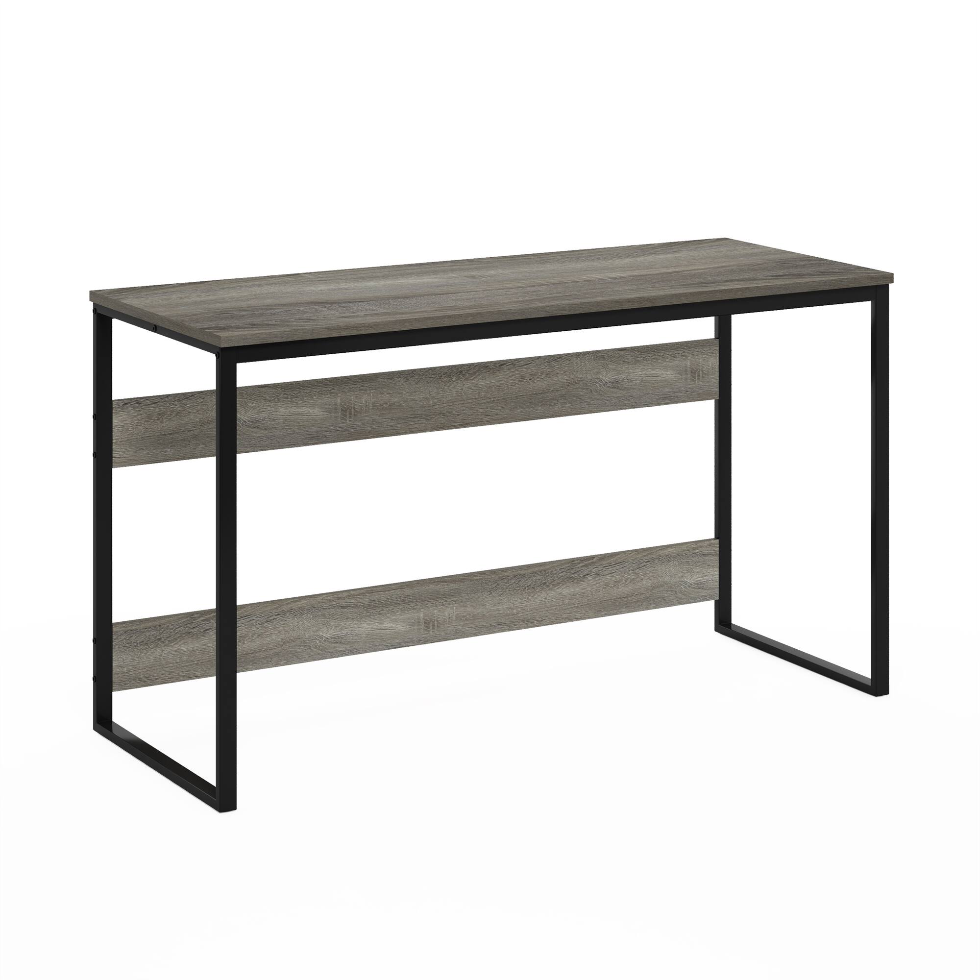 Front. Furinno - Moretti Modern Lifestyle Enhanced Study Desk, 52 - French Oak Grey.