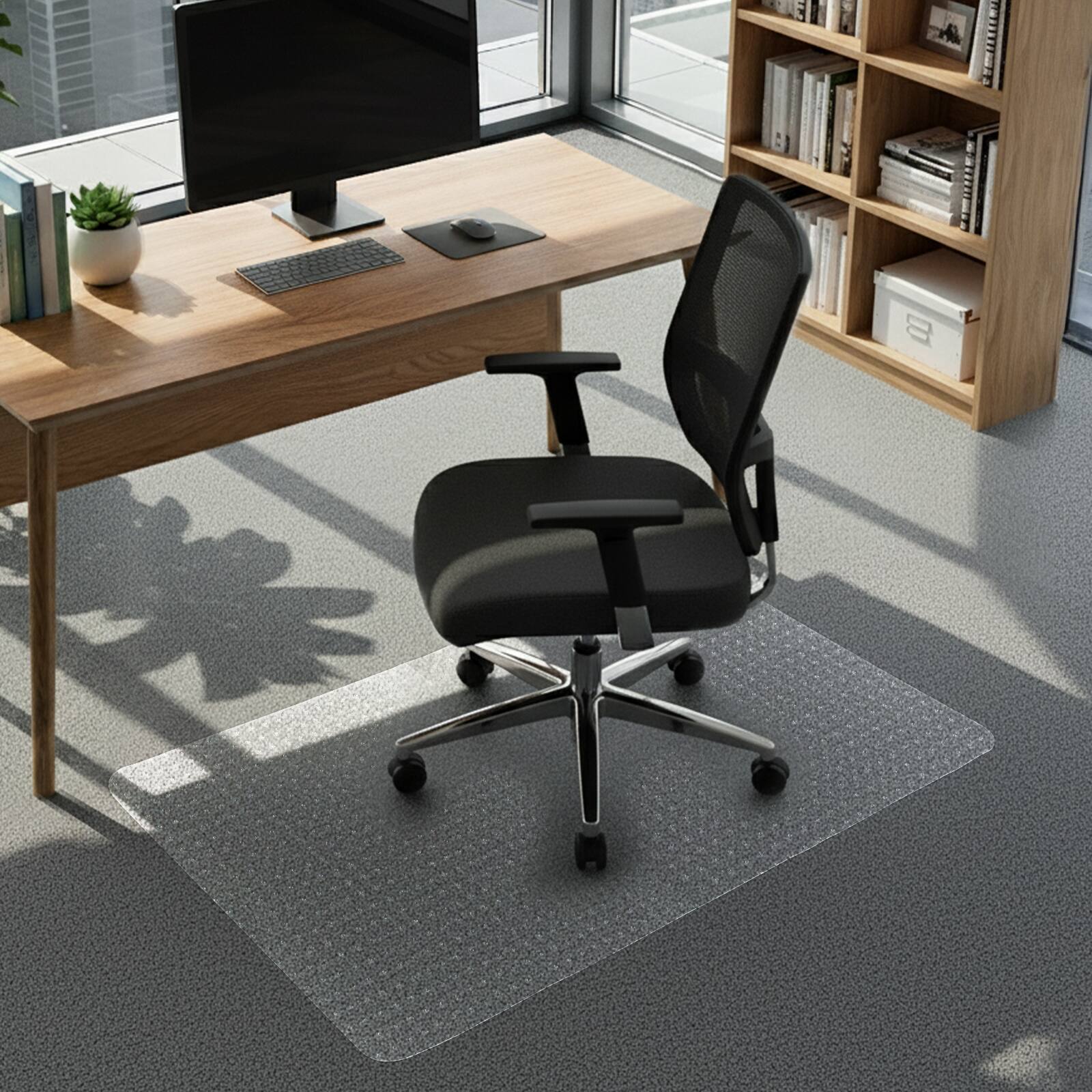 Alt View 9. Winado - 48" x 30" x 0.08" Anti-Slip Frosted Office Chair Mat w/ Nail for Protect Carpet - Clear.