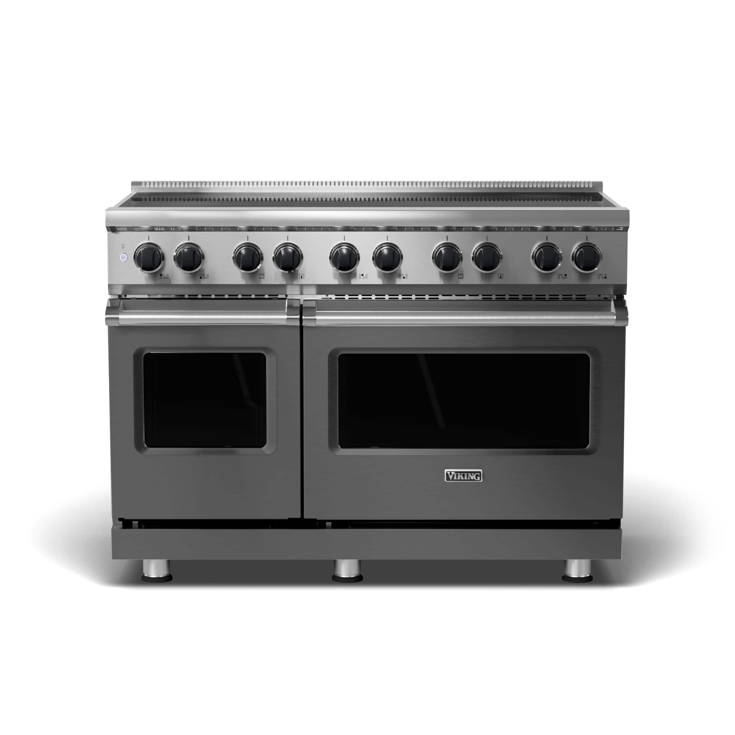 Viking - 5 Series 48" Wide Freestanding Electric Induction Range - Damascus Gray - Front_Zoom
