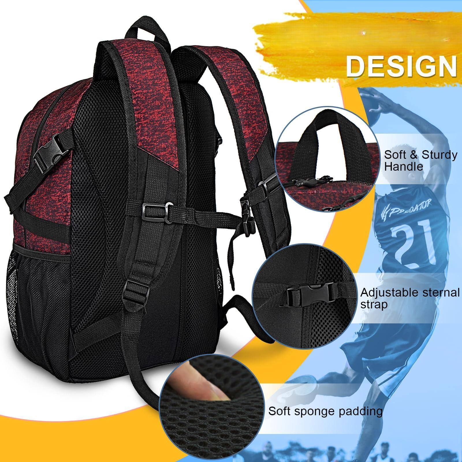 Alt View 1. Cozy Serene - Basketball Backpack Large Bag With Ball Compartment & Shoe Sports Fit Volleyball  Soccer - Blue.