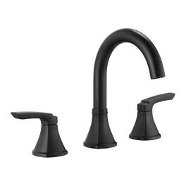 Boyel Living - Matte 8 Inch 3 Hole Bathroom Faucet with Pop Up Drainer High Arc Gooseneck - Black