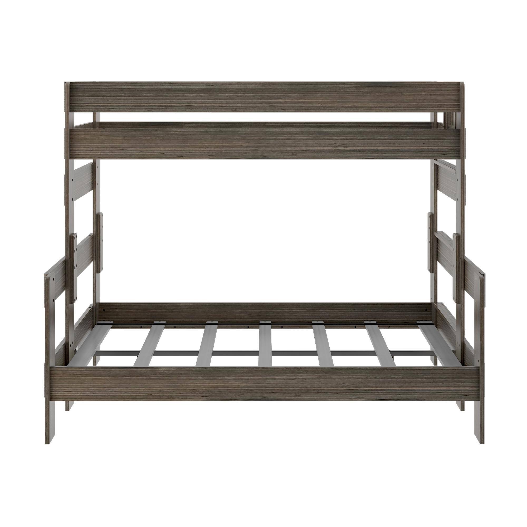 Alt View 2. Plank+Beam - Farmhouse Twin XL over Queen Bunk Bed, Barnwood Brown - Barnwood Brown.