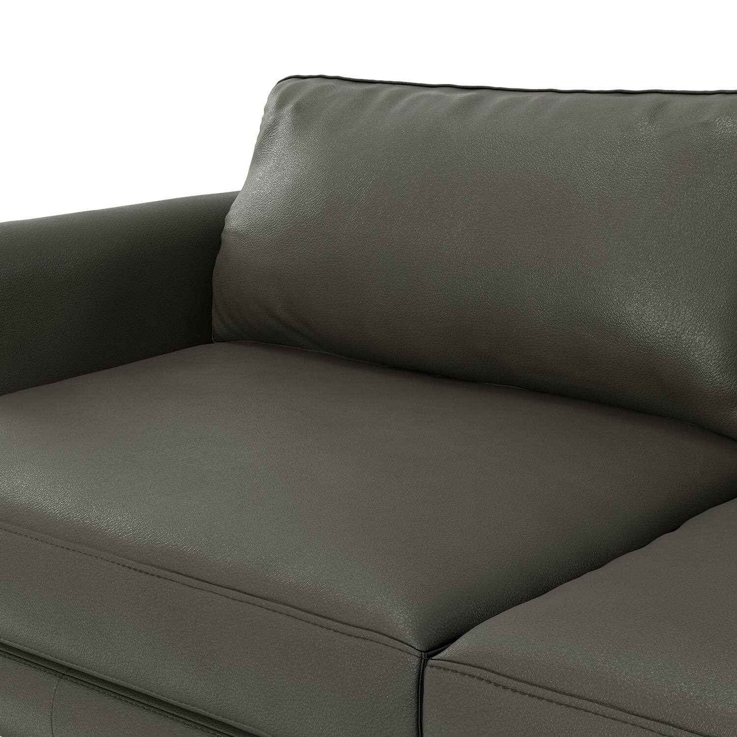 Alt View 4. Simpli Home - Livingston 76 inch Wide Mid-Century Modern Sofa in Coal Top Grain Genuine Leather - Coal.