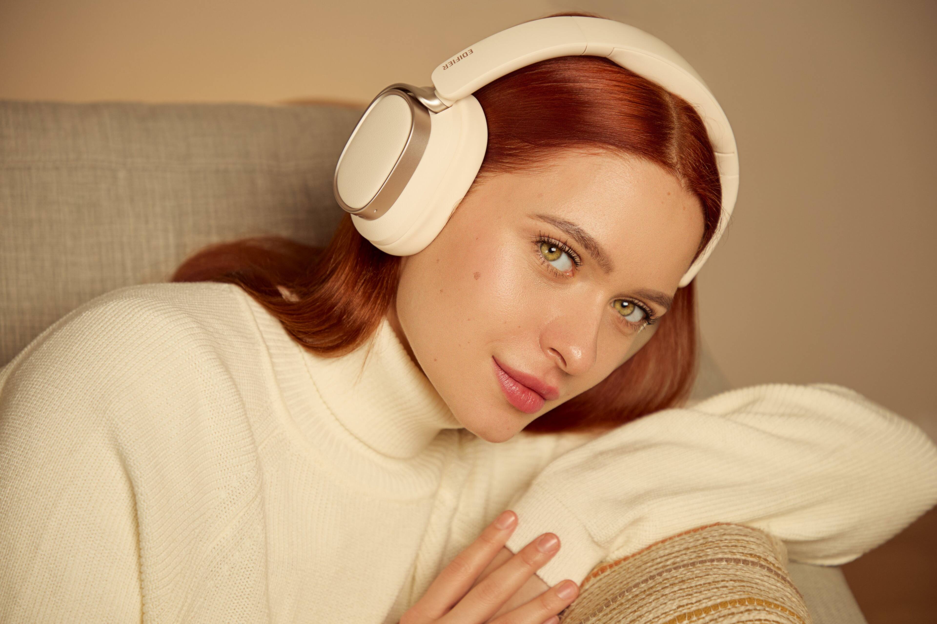 Angle. Edifier - ES850NB Active Noise Cancelling Headphones - Ivory.