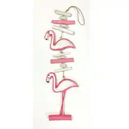 Bamboo Source Tropical Decor - Pink Flamingo Driftwood Hanging Strand Home Beach House Coastal Decoration 29 inch - Multicolor