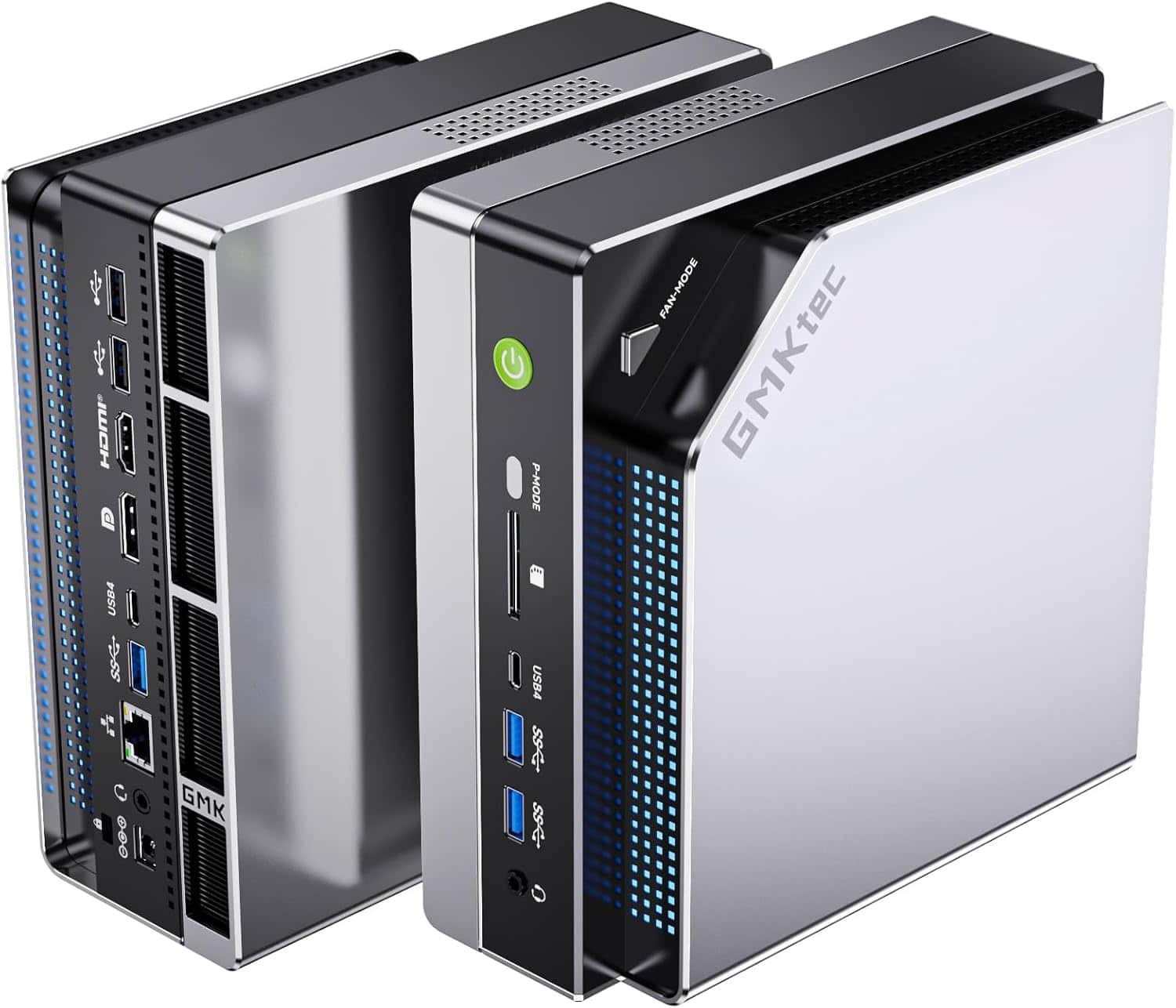 GMKtec - EVO-X2 AI Mini PC, Ryzen AI Max+ 395 5.1GHz, 128GB LPDDR5X, 2TB PCIe4.0 SSD, Quad 8K Display, WiFi7, USB4 - White
